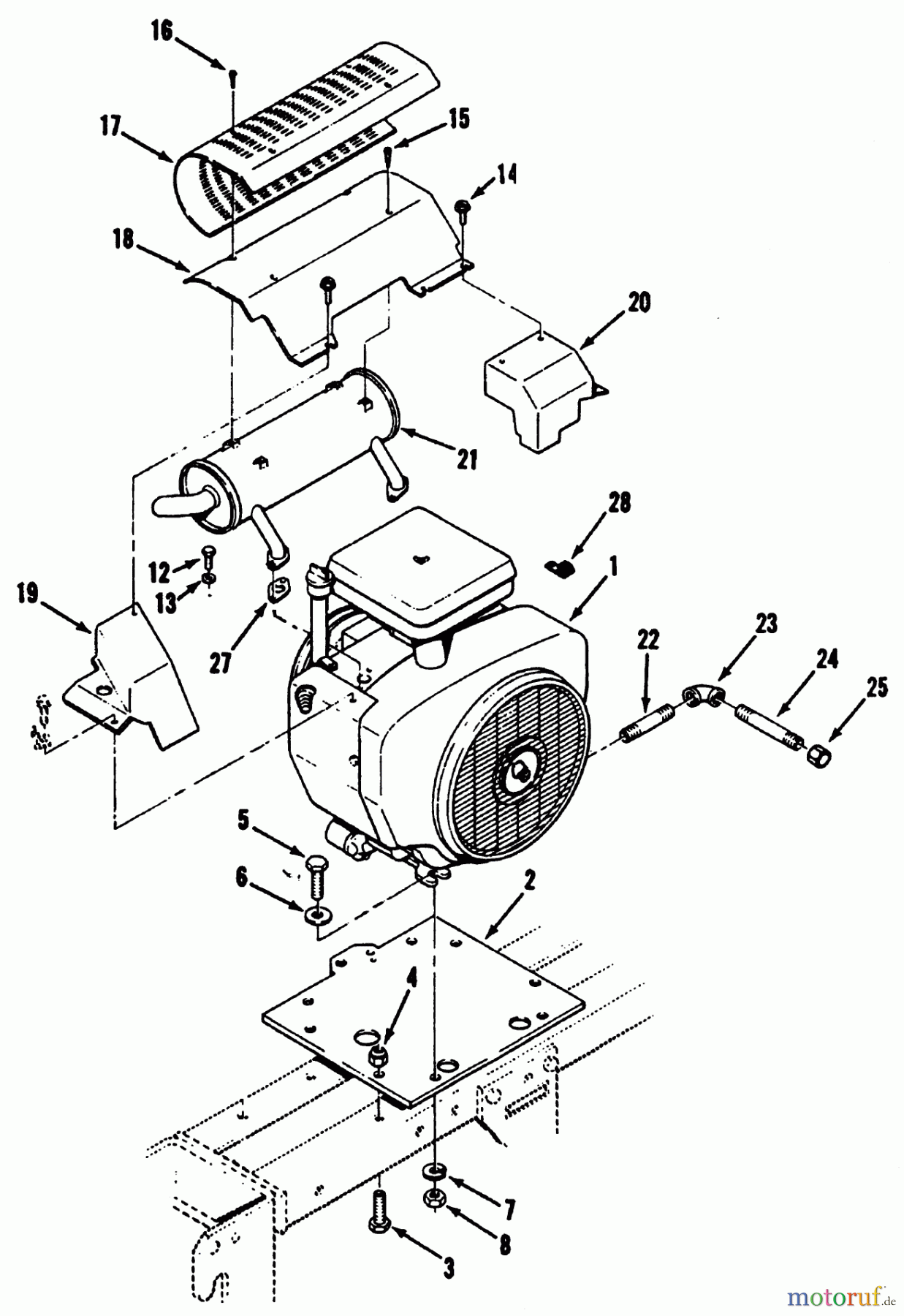  Toro Neu Mowers, Lawn & Garden Tractor Seite 1 41-20OE03 (520-H) - Toro 520-H Garden Tractor, 1992 (2000001-2999999) ENGINE AND EXHAUST