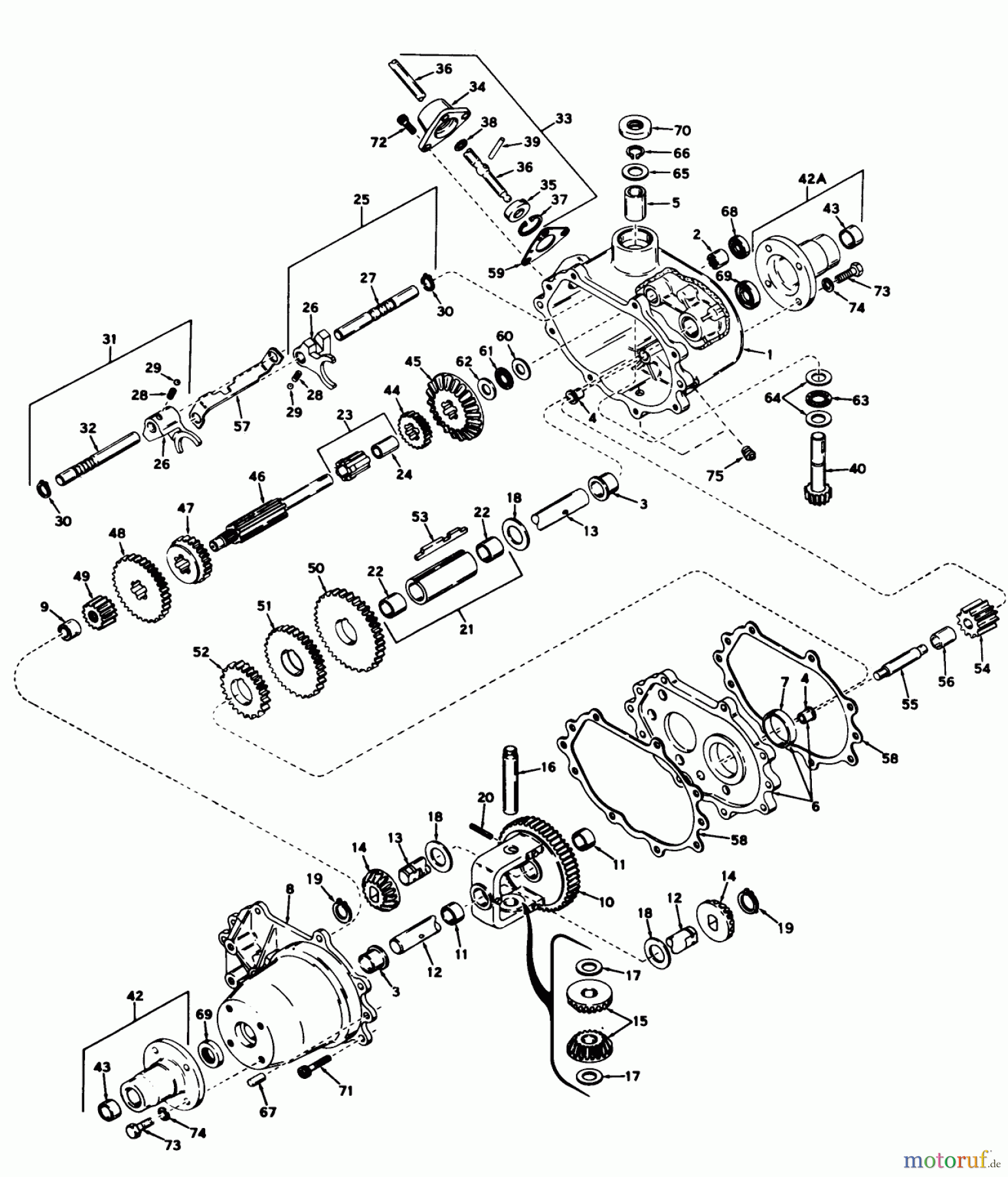 Toro Neu Mowers, Lawn & Garden Tractor Seite 1 55001 - Toro Compact Suburban Lawn Tractor, 1968 (8000001-8999999) TRANSMISSION