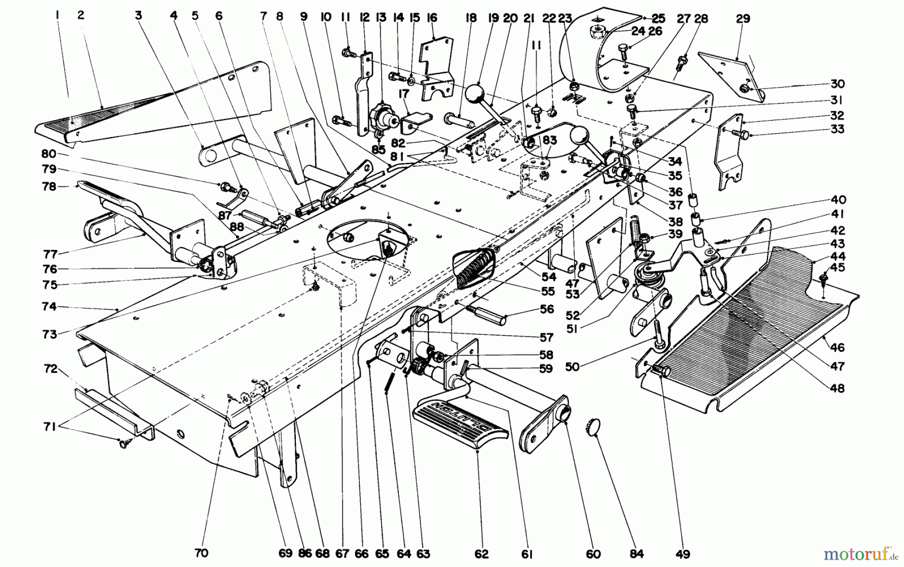 Toro Neu Mowers, Lawn & Garden Tractor Seite 1 55050 (935) - Toro 935 Electric Lawn Tractor, 1969 (9000001-9999999) 935 AND 935E CHASSIS ASSEMBLY