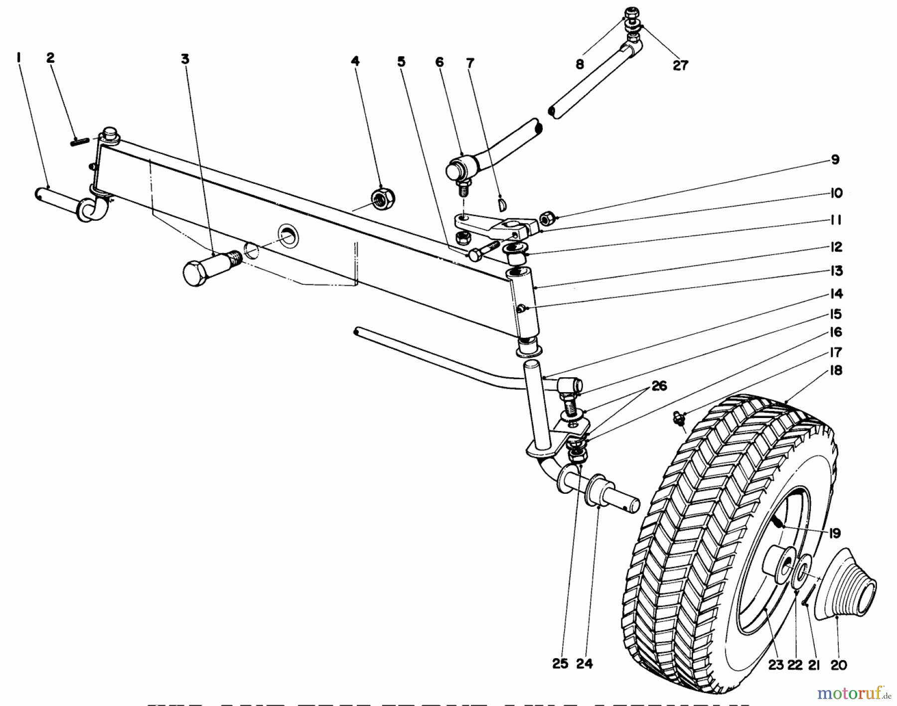  Toro Neu Mowers, Lawn & Garden Tractor Seite 1 55002 (935) - Toro 935 Recoil Lawn Tractor, 1969 (9000001-9999999) 935 AND 935E FRONT AXLE ASSEMBLY