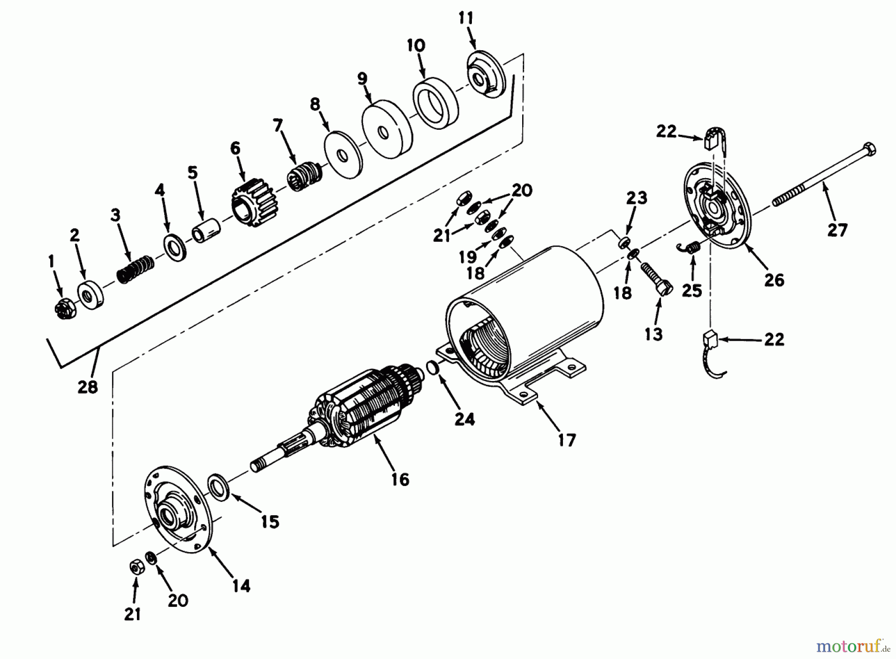 Toro Neu Mowers, Lawn & Garden Tractor Seite 1 55050 (935) - Toro 935 Electric Lawn Tractor, 1969 (9000001-9999999) STARTER MOTOR NO. 32468 ASSEMBLY 935E