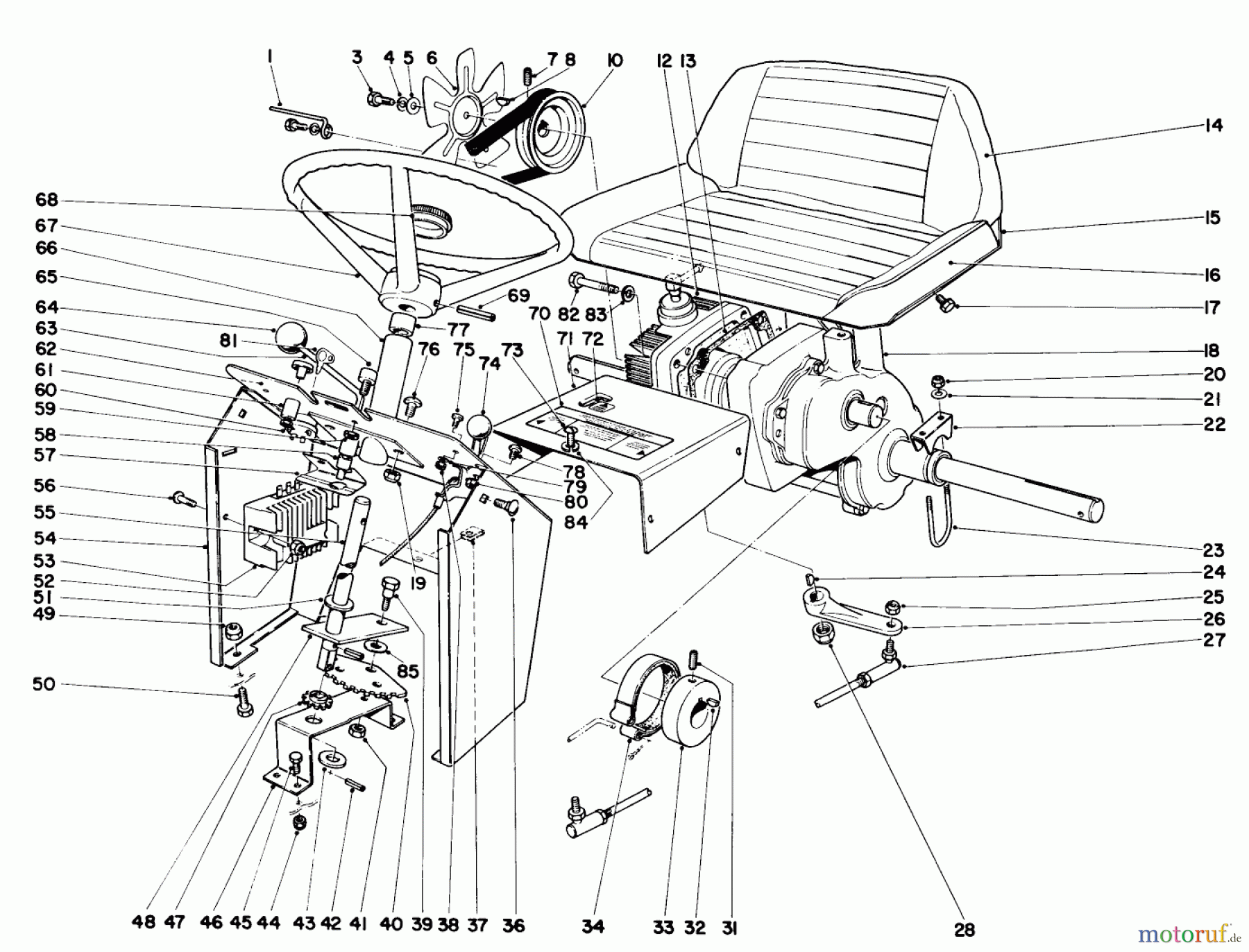 Toro Neu Mowers, Lawn & Garden Tractor Seite 1 55150 (940) - Toro 940 Electric Tractor, 1969 (9000001-9999999) 940 DASH AND TRANSAXLE ASSEMBLY