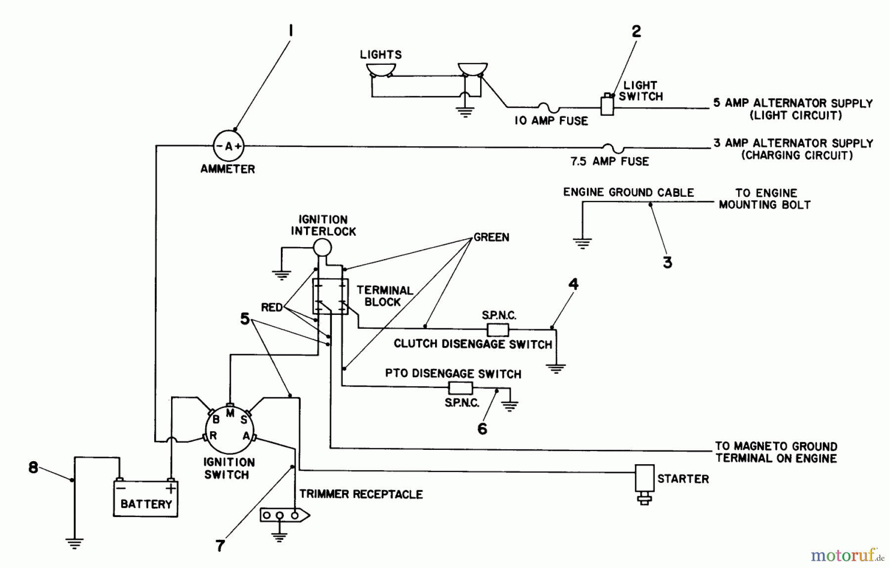 Toro Neu Mowers, Lawn & Garden Tractor Seite 1 55166 (880) - Toro 880 Electric Tractor, 1973 (3000001-3999999) ELECTRICAL SCHEMATIC