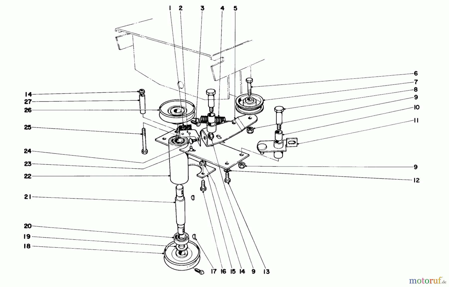  Toro Neu Mowers, Lawn & Garden Tractor Seite 1 55166 (880) - Toro 880 Electric Tractor, 1973 (3000001-3999999) POWER TAKE OFF ASSEMBLY