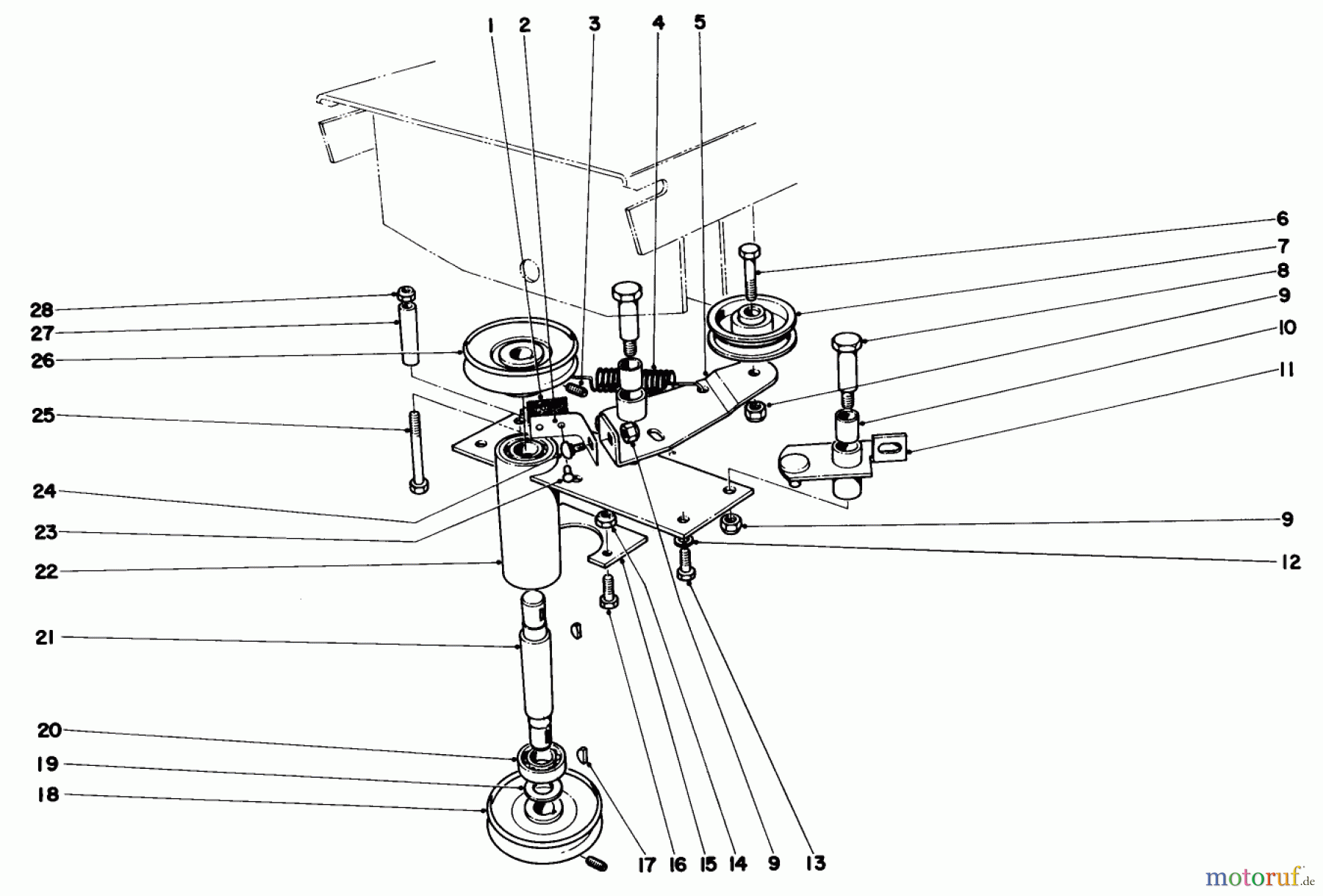 Toro Neu Mowers, Lawn & Garden Tractor Seite 1 55256 (888) - Toro 888 Toromatic Tractor, 1971 (1000001-1999999) POWER TAKE-OFF ASSEMBLY