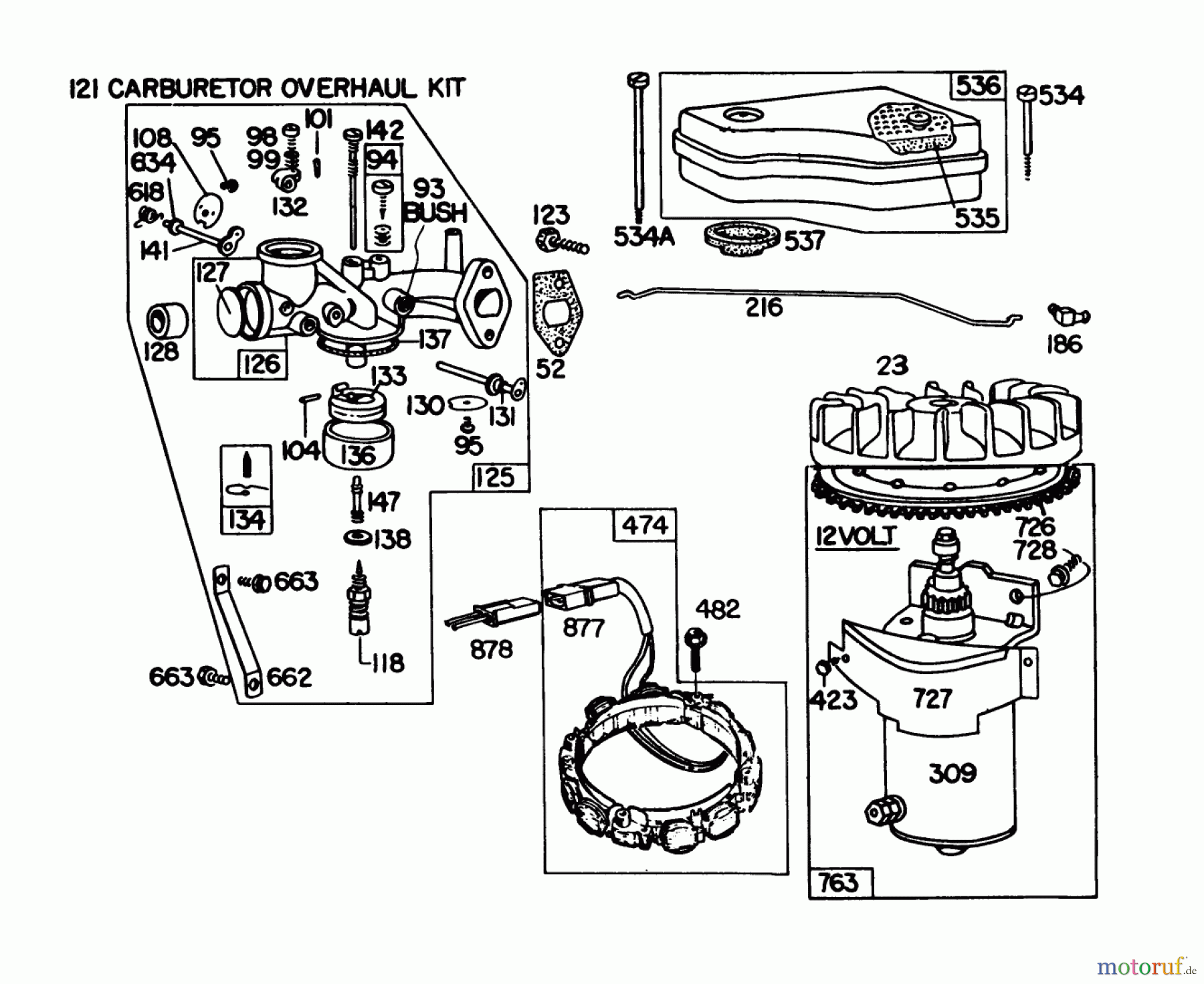  Toro Neu Mowers, Lawn & Garden Tractor Seite 1 57300 (8-32) - Toro 8-32 Front Engine Rider, 1979 (9000001-9999999) BRIGGS & STRATTON MODEL 191707-5641-01 (MODEL 57300) #1