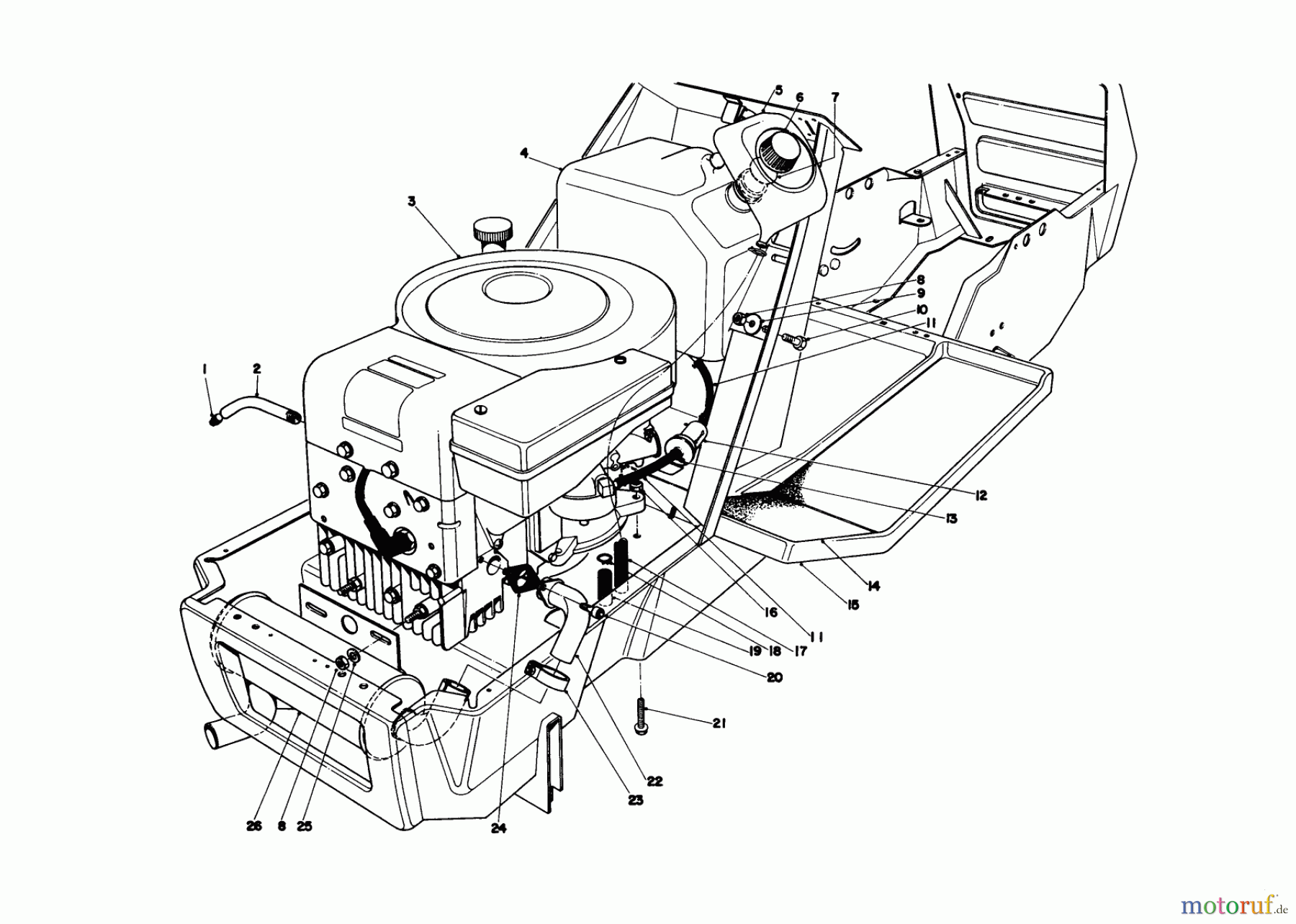 Toro Neu Mowers, Lawn & Garden Tractor Seite 1 57360 (11-32) - Toro 11-32 Lawn Tractor, 1979 (9000001-9999999) ENGINE ASSEMBLY MODEL 57300
