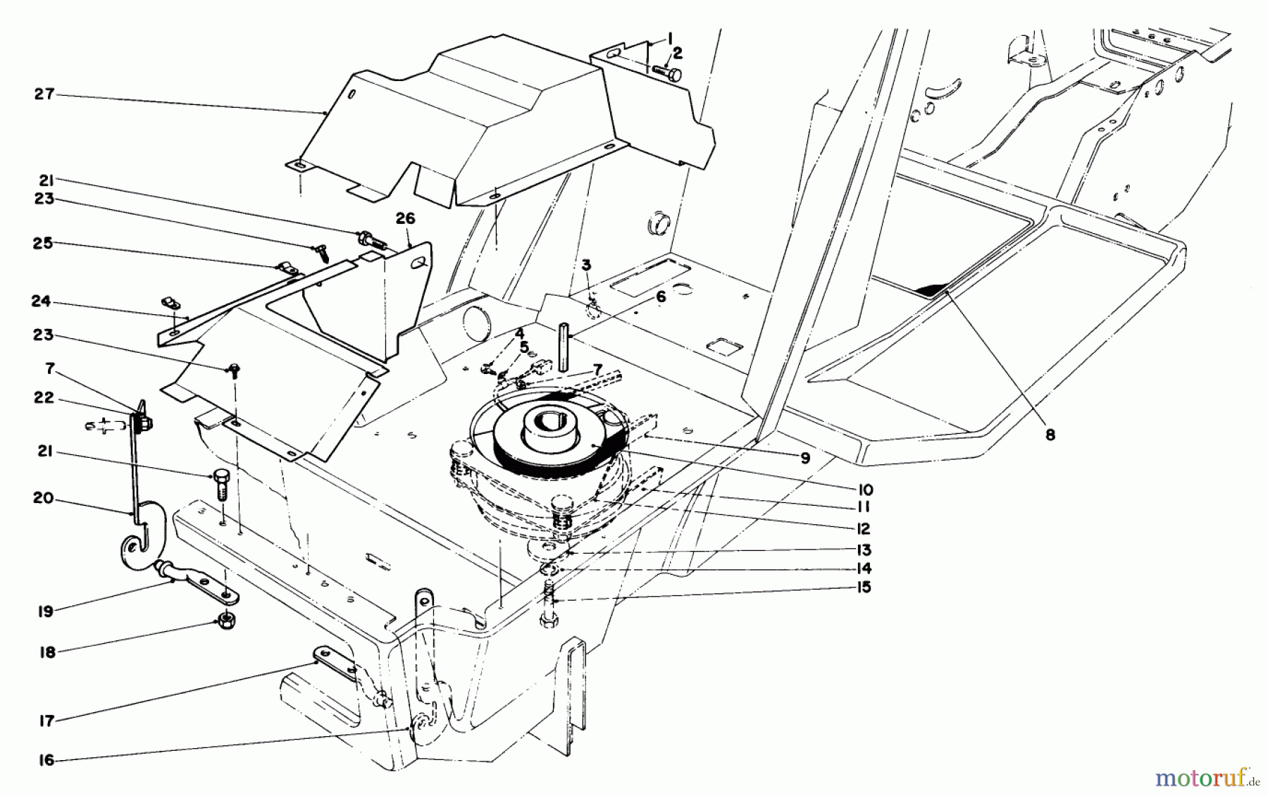 Toro Neu Mowers, Lawn & Garden Tractor Seite 1 57300 (8-32) - Toro 8-32 Front Engine Rider, 1983 (3000001-3999999) CLUTCH & PULLEY ASSEMBLY