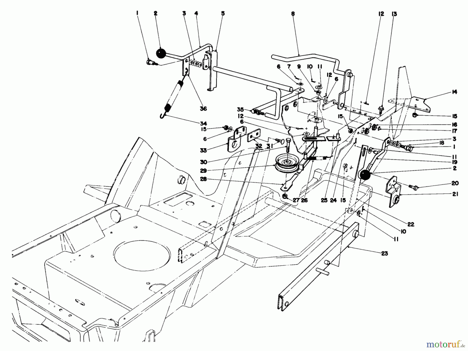 Toro Neu Mowers, Lawn & Garden Tractor Seite 1 57300 (8-32) - Toro 8-32 Front Engine Rider, 1983 (3000001-3999999) SHIFT & CLUTCH ASSEMBLY