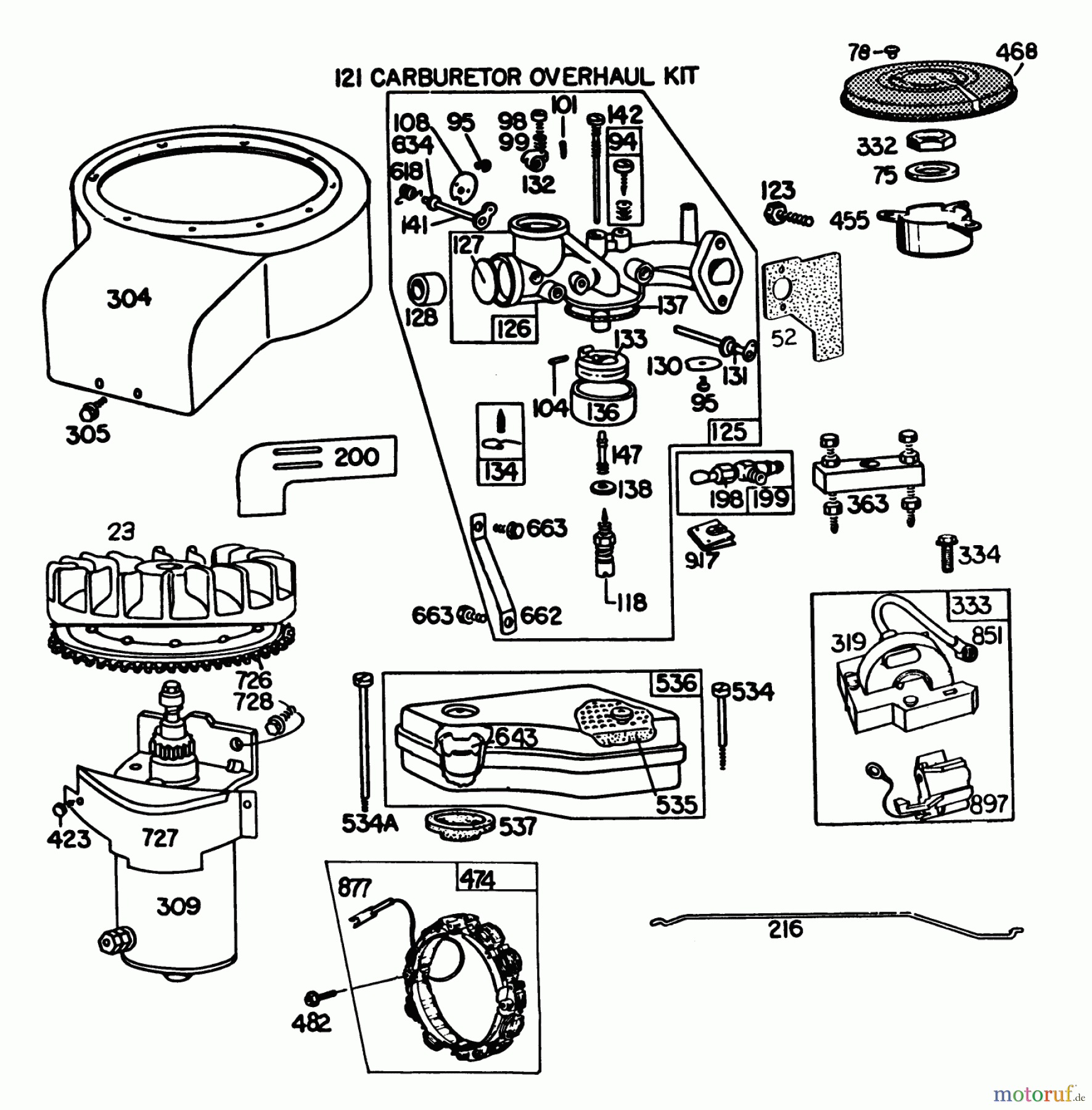 Toro Neu Mowers, Lawn & Garden Tractor Seite 1 57300 (8-32) - Toro 8-32 Front Engine Rider, 1985 (5000001-5999999) BRIGGS & STRATTON MODEL 191707-5816-01 (MODEL 57300) #2