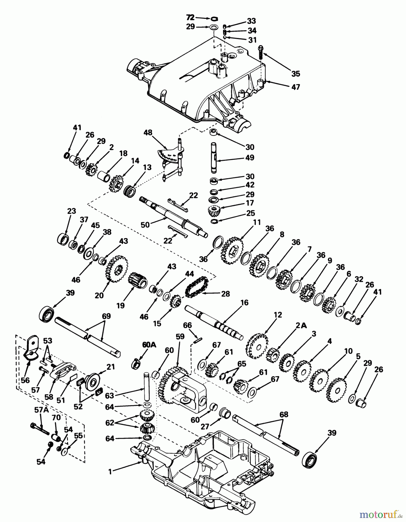 Toro Neu Mowers, Lawn & Garden Tractor Seite 1 57300 (8-32) - Toro 8-32 Front Engine Rider, 1985 (5000001-5999999) PEERLESS TRANSAXLE MODEL 801D
