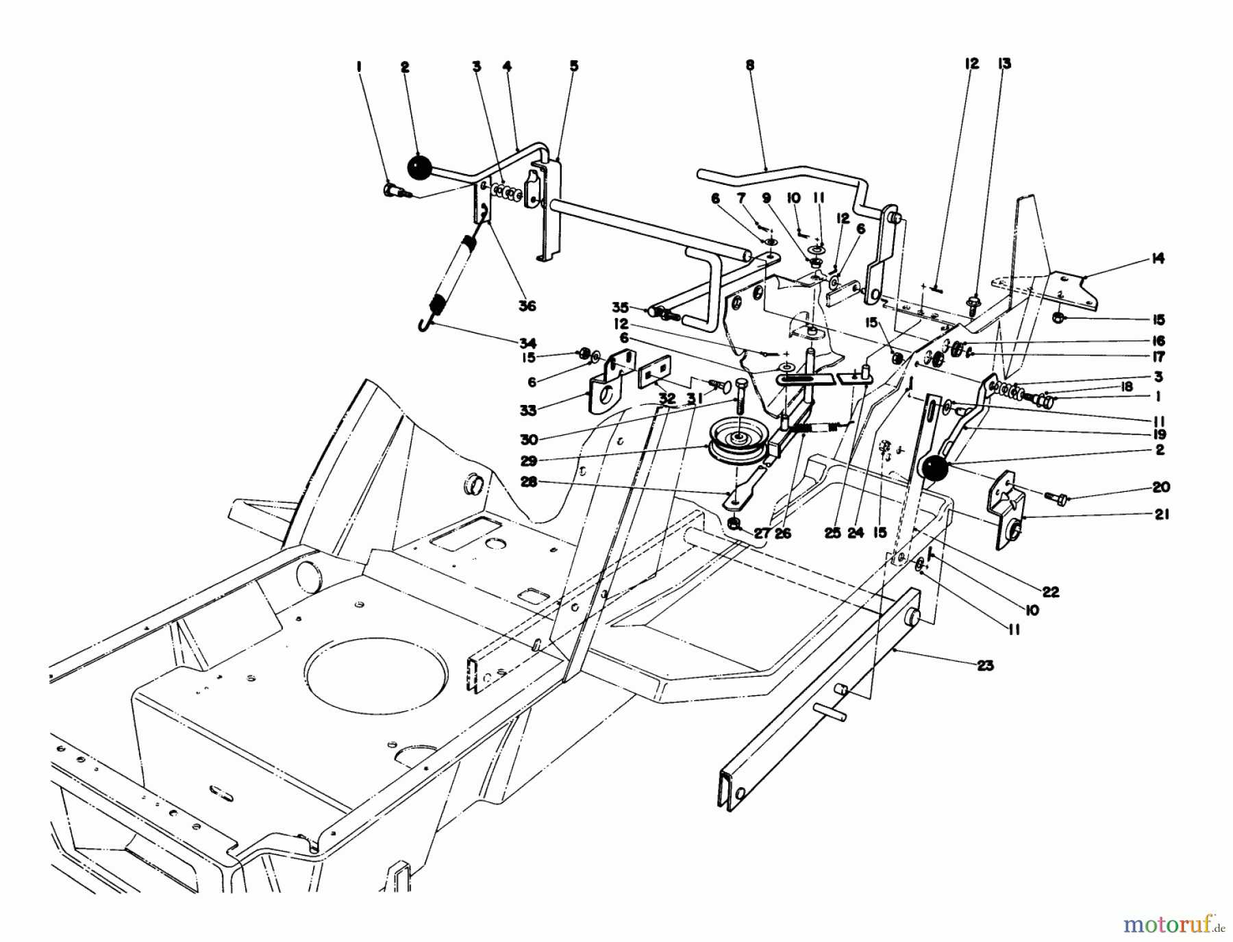 Toro Neu Mowers, Lawn & Garden Tractor Seite 1 57300 (8-32) - Toro 8-32 Front Engine Rider, 1985 (5000001-5999999) SHIFT & CLUTCH ASSEMBLY