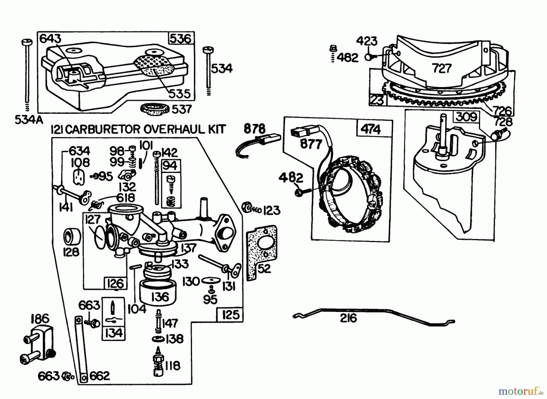 Toro Neu Mowers, Lawn & Garden Tractor Seite 1 57356 (11-42) - Toro 11-42 Lawn Tractor, 1979 (9000001-9999999) ENGINE BRIGGS & STRATTON MODEL 252707-0177-01 #2