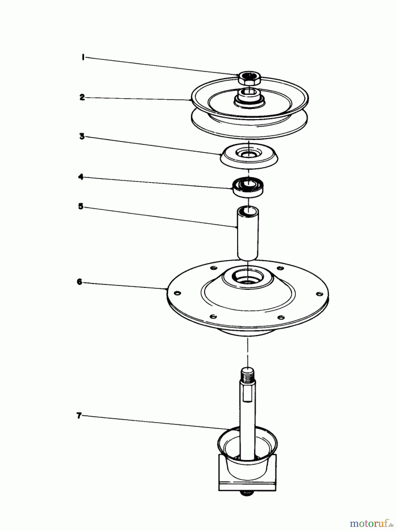 Toro Neu Mowers, Lawn & Garden Tractor Seite 1 57356 (11-42) - Toro 11-42 Lawn Tractor, 1979 (9000001-9999999) SPINDLE ASSEMBLY
