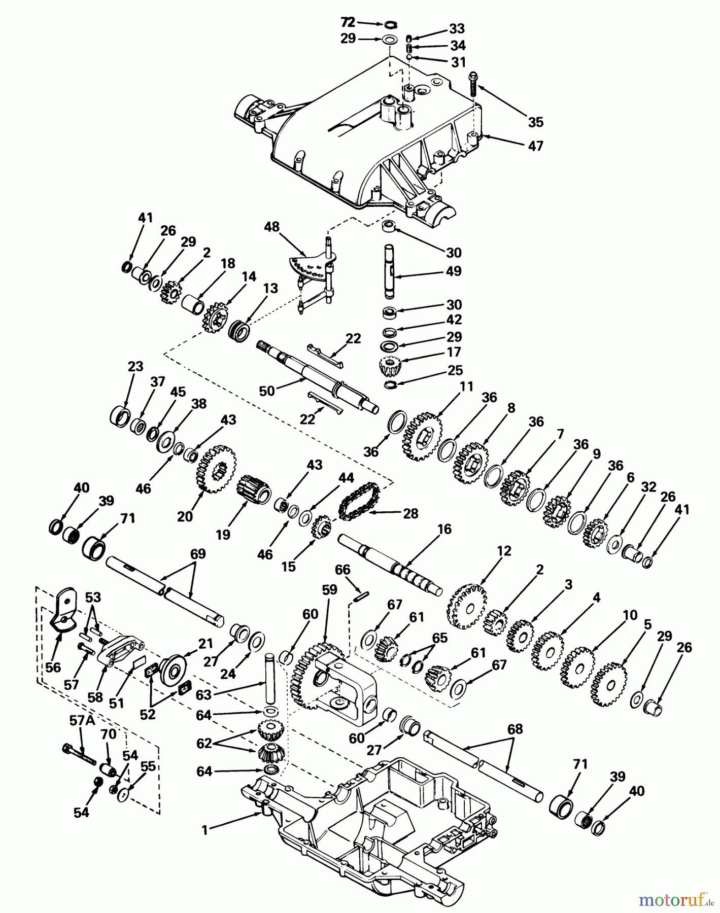 Toro Neu Mowers, Lawn & Garden Tractor Seite 1 57356 (11-42) - Toro 11-42 Lawn Tractor, 1980 (0000001-0999999) PEERLESS TRANSAXLE MODEL 801 B