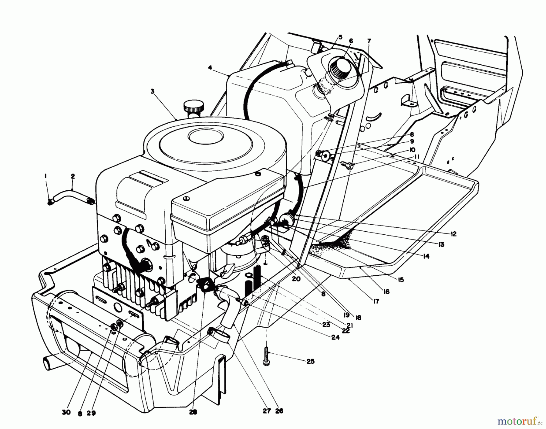 Toro Neu Mowers, Lawn & Garden Tractor Seite 1 57356 (11-42) - Toro 11-42 Lawn Tractor, 1981 (1000001-1999999) ENGINE ASSEMBLY