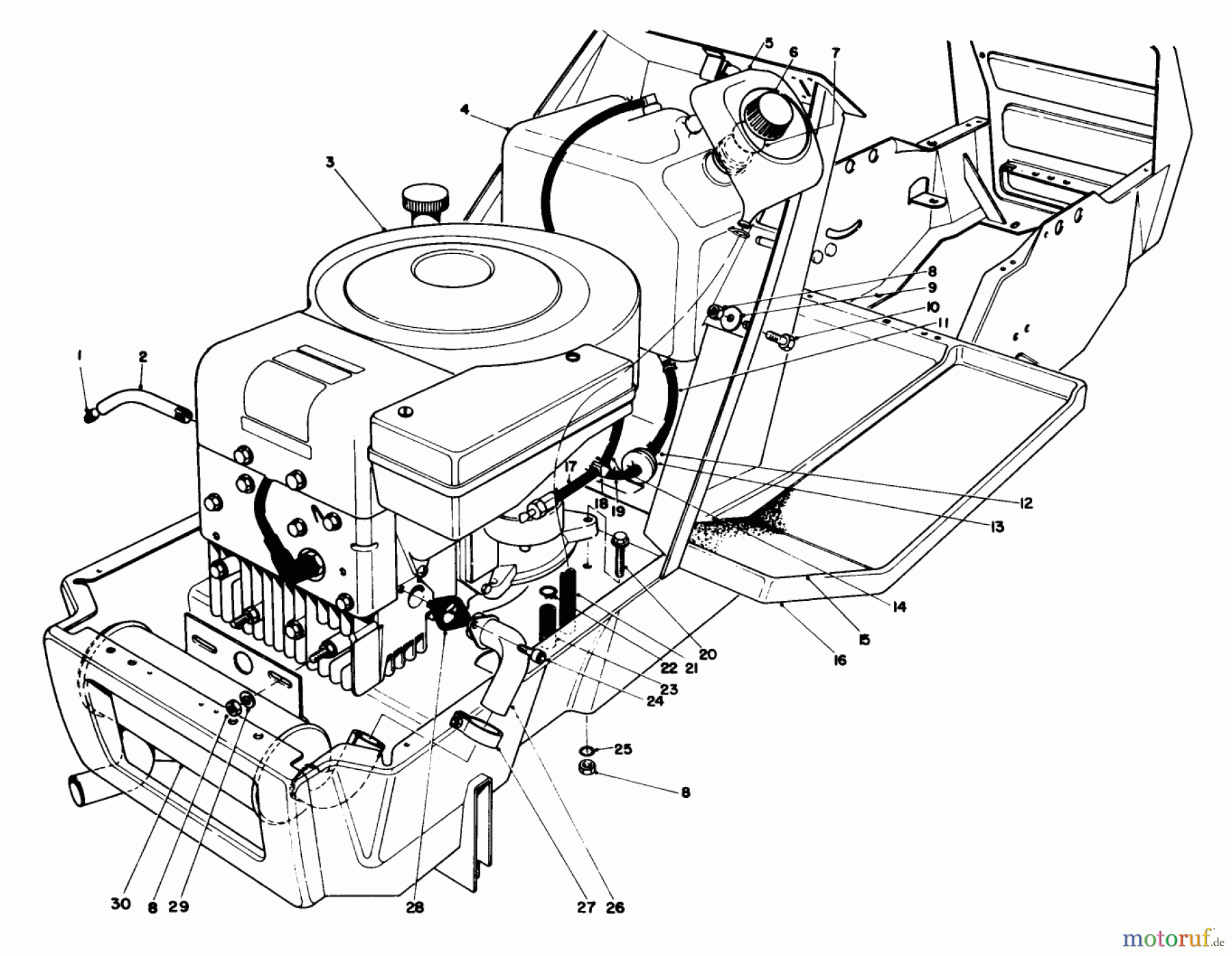 Toro Neu Mowers, Lawn & Garden Tractor Seite 1 57356 (11-42) - Toro 11-42 Lawn Tractor, 1982 (2000001-2999999) ENGINE ASSEMBLY
