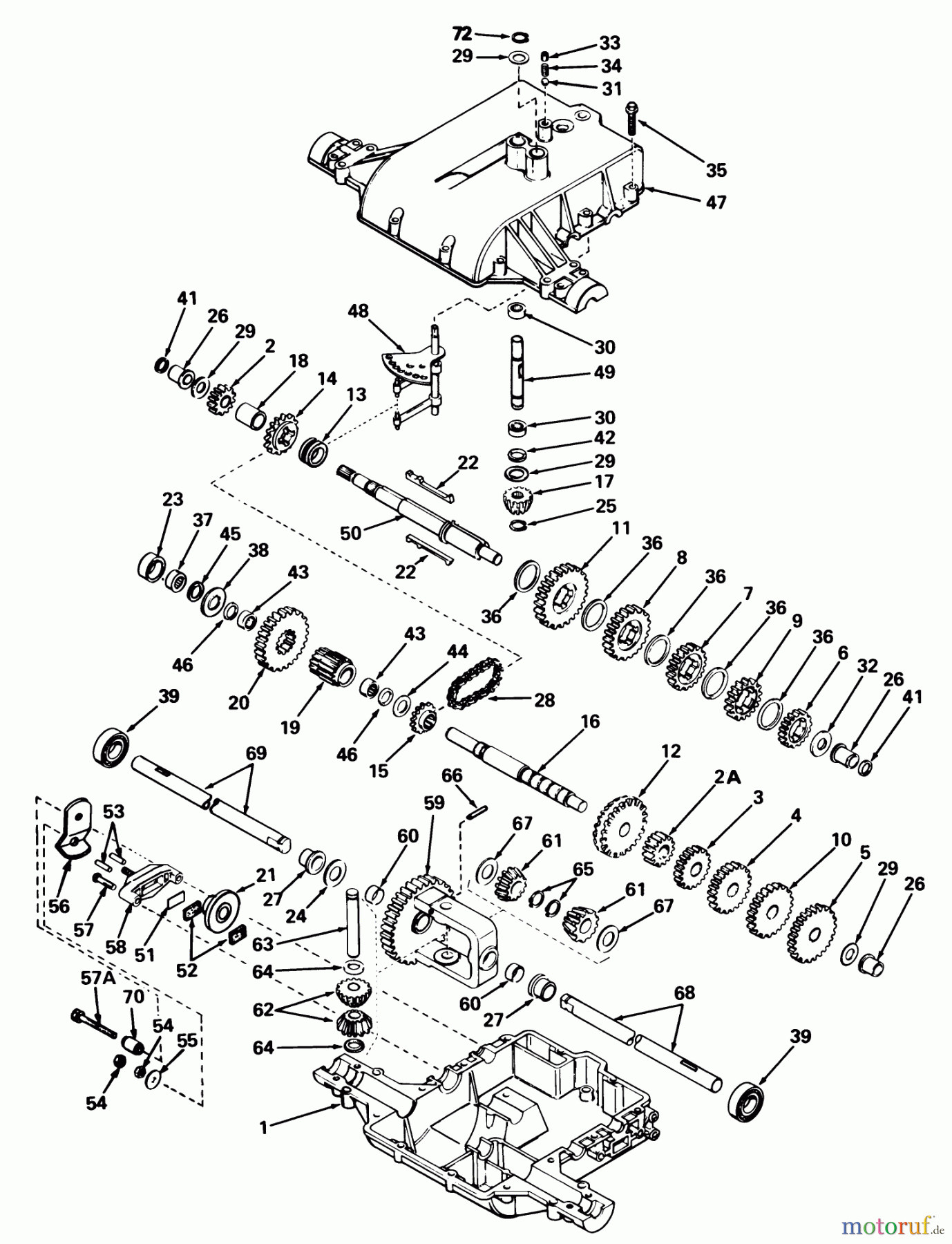 Toro Neu Mowers, Lawn & Garden Tractor Seite 1 57356 (11-42) - Toro 11-42 Lawn Tractor, 1982 (2000001-2999999) PEERLESS TRANSAXLE MODEL 801C