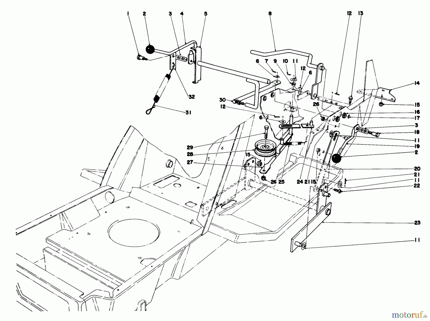  Toro Neu Mowers, Lawn & Garden Tractor Seite 1 57356 (11-42) - Toro 11-42 Lawn Tractor, 1982 (2000001-2999999) SHIFT & CLUTCH ASSEMBLY