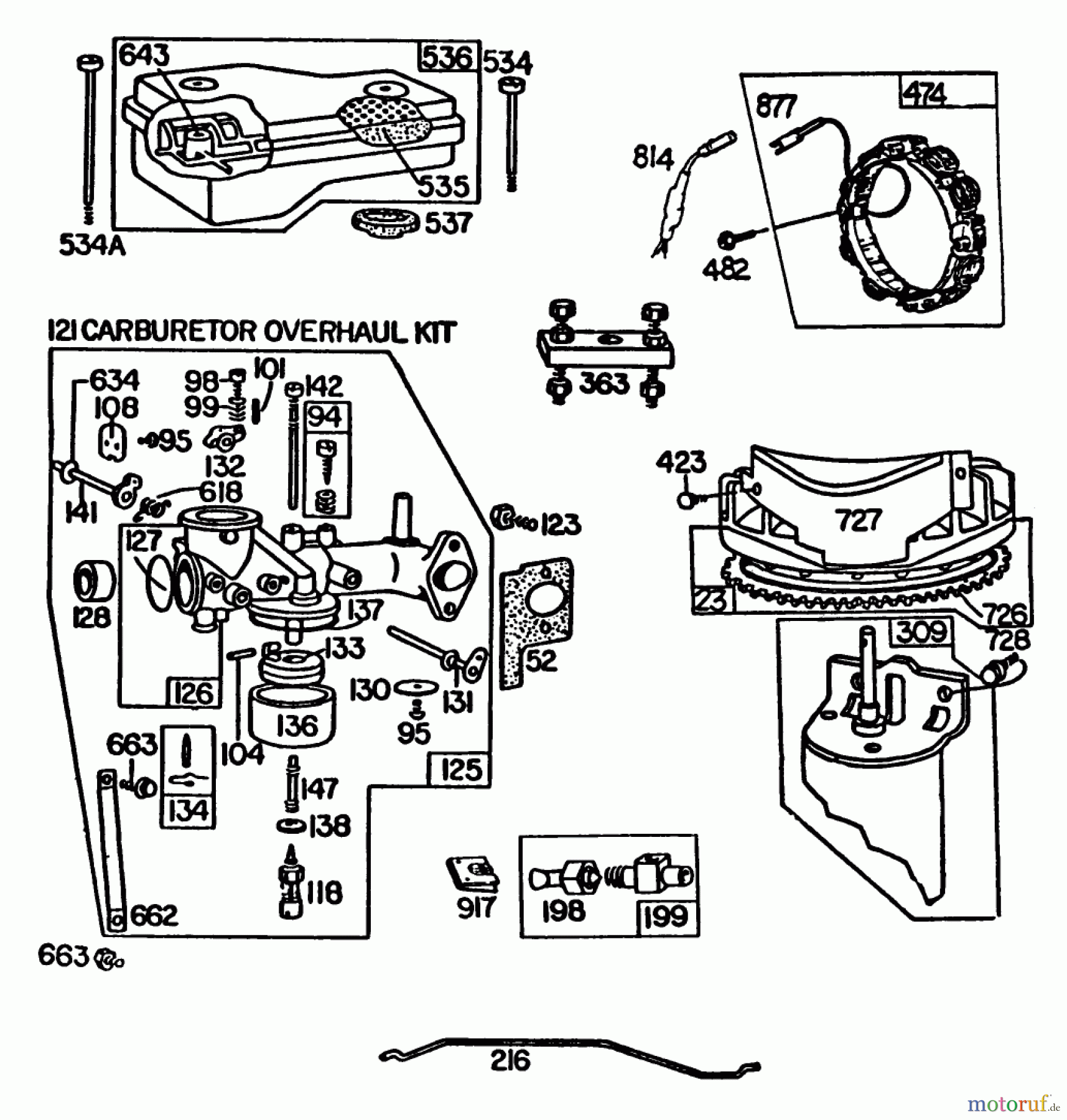 Toro Neu Mowers, Lawn & Garden Tractor Seite 1 57356 (11-42) - Toro 11-42 Lawn Tractor, 1983 (3000001-3999999) BRIGGS & STRATTON MODEL 252707-0637-01 #1