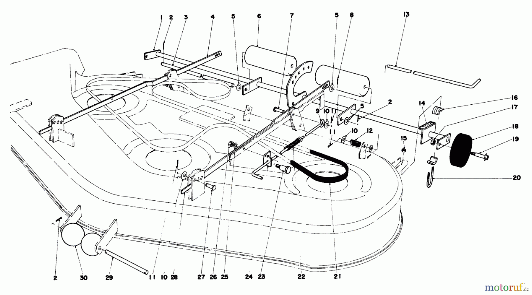 Toro Neu Mowers, Lawn & Garden Tractor Seite 1 57356 (11-42) - Toro 11-42 Lawn Tractor, 1983 (3000001-3999999) MOWER LIFT ASSEMBLY