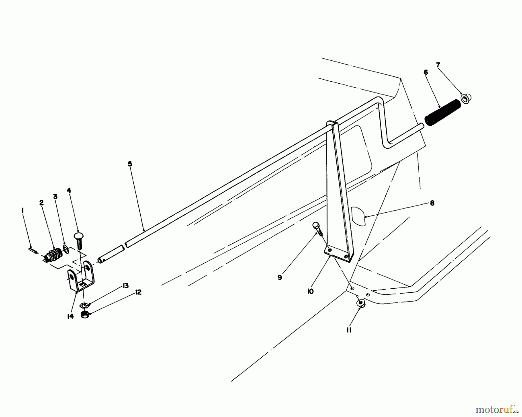 Toro Neu Mowers, Lawn & Garden Tractor Seite 1 57356 (11-42) - Toro 11-42 Lawn Tractor, 1984 (4000001-4999999) CHUTE CONTROL ASSEMBLY 36