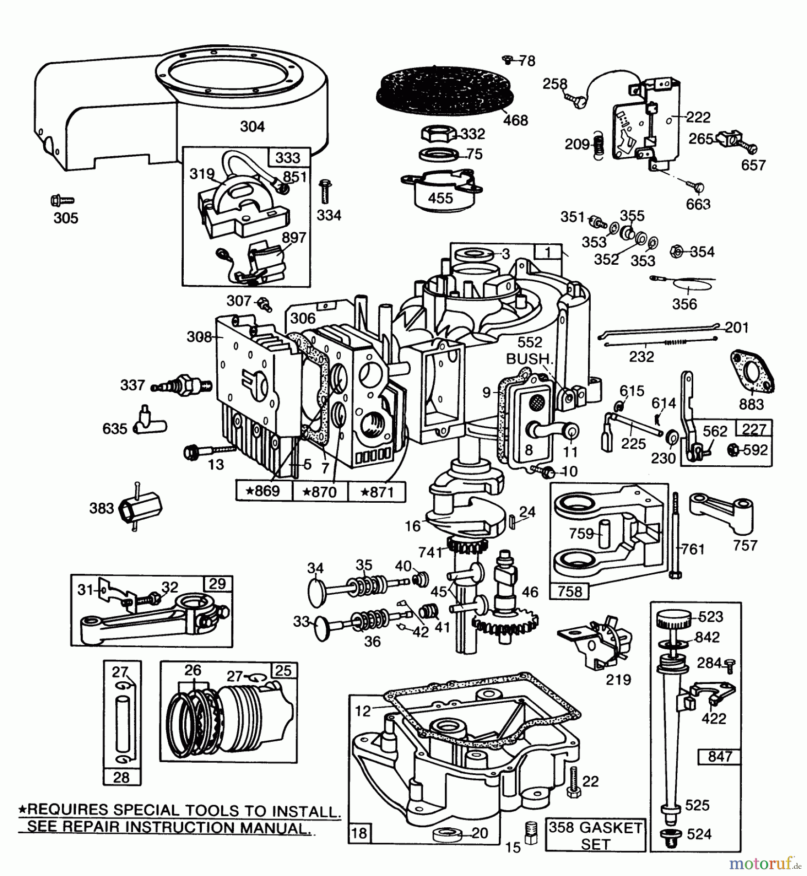 Toro Neu Mowers, Lawn & Garden Tractor Seite 1 57356 (11-42) - Toro 11-42 Lawn Tractor, 1984 (4000001-4999999) ENGINE BRIGGS & STRATTON MODEL 253707-0157-01 #1