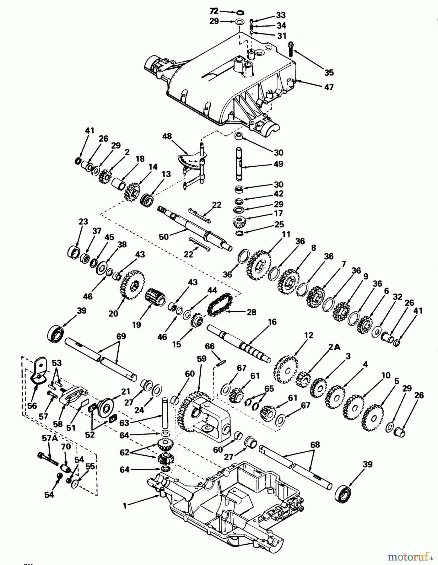 Toro Neu Mowers, Lawn & Garden Tractor Seite 1 57356 (11-42) - Toro 11-42 Lawn Tractor, 1984 (4000001-4999999) PEERLESS TRANSAXLE MODEL 801C
