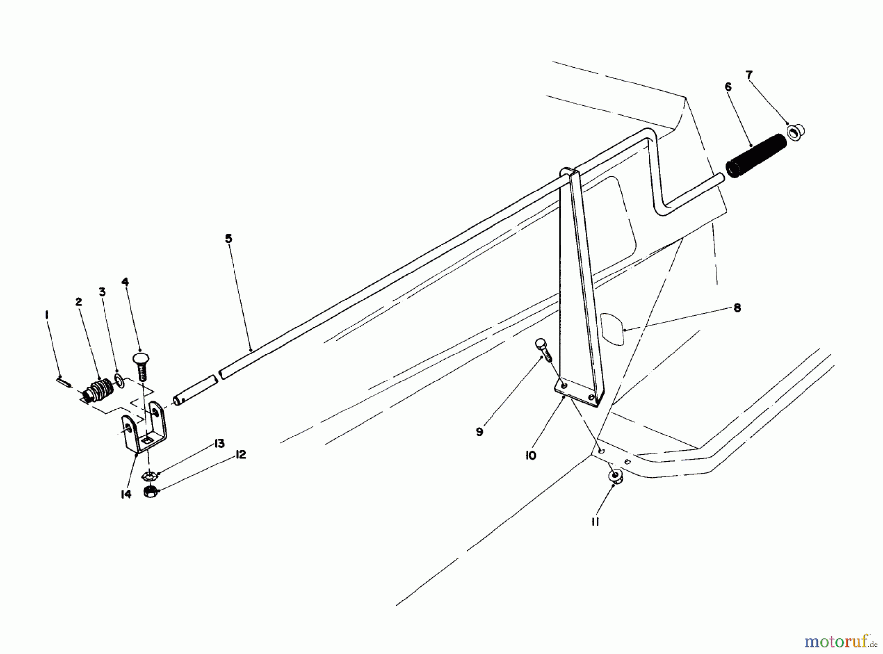Toro Neu Mowers, Lawn & Garden Tractor Seite 1 57356 (11-42) - Toro 11-42 Lawn Tractor, 1985 (5000001-5999999) CHUTE CONTROL ASSEMBLY 36
