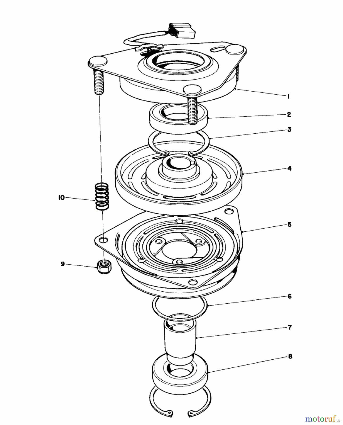  Toro Neu Mowers, Lawn & Garden Tractor Seite 1 57357 (11-44) - Toro 11-44 Lawn Tractor, 1985 (5000001-5999999) CLUTCH ASSEMBLY NO. 44-0770