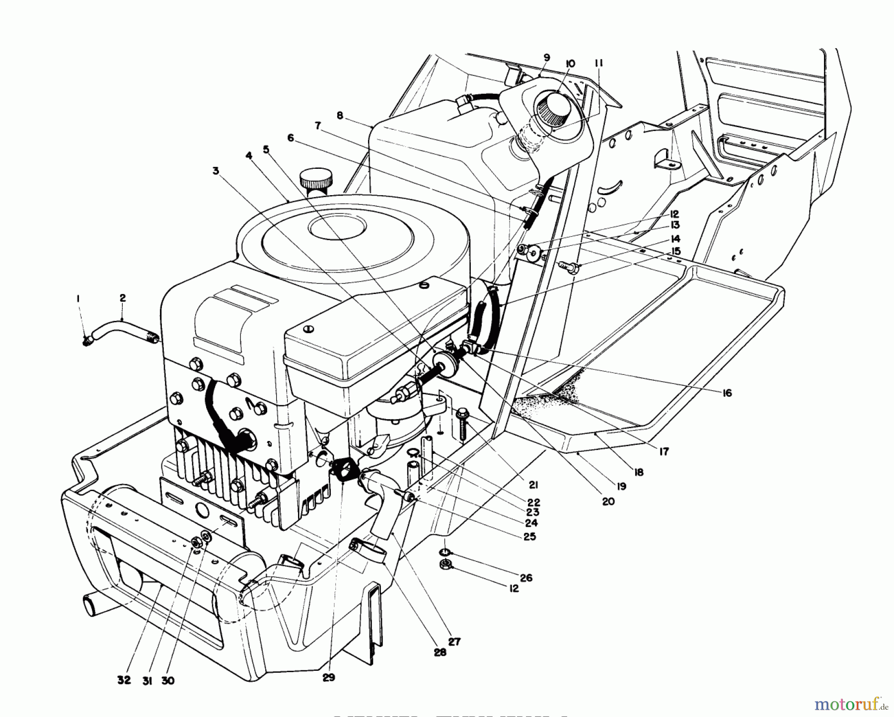 Toro Neu Mowers, Lawn & Garden Tractor Seite 1 57356 (11-42) - Toro 11-42 Lawn Tractor, 1985 (5000001-5999999) ENGINE ASSEMBLY