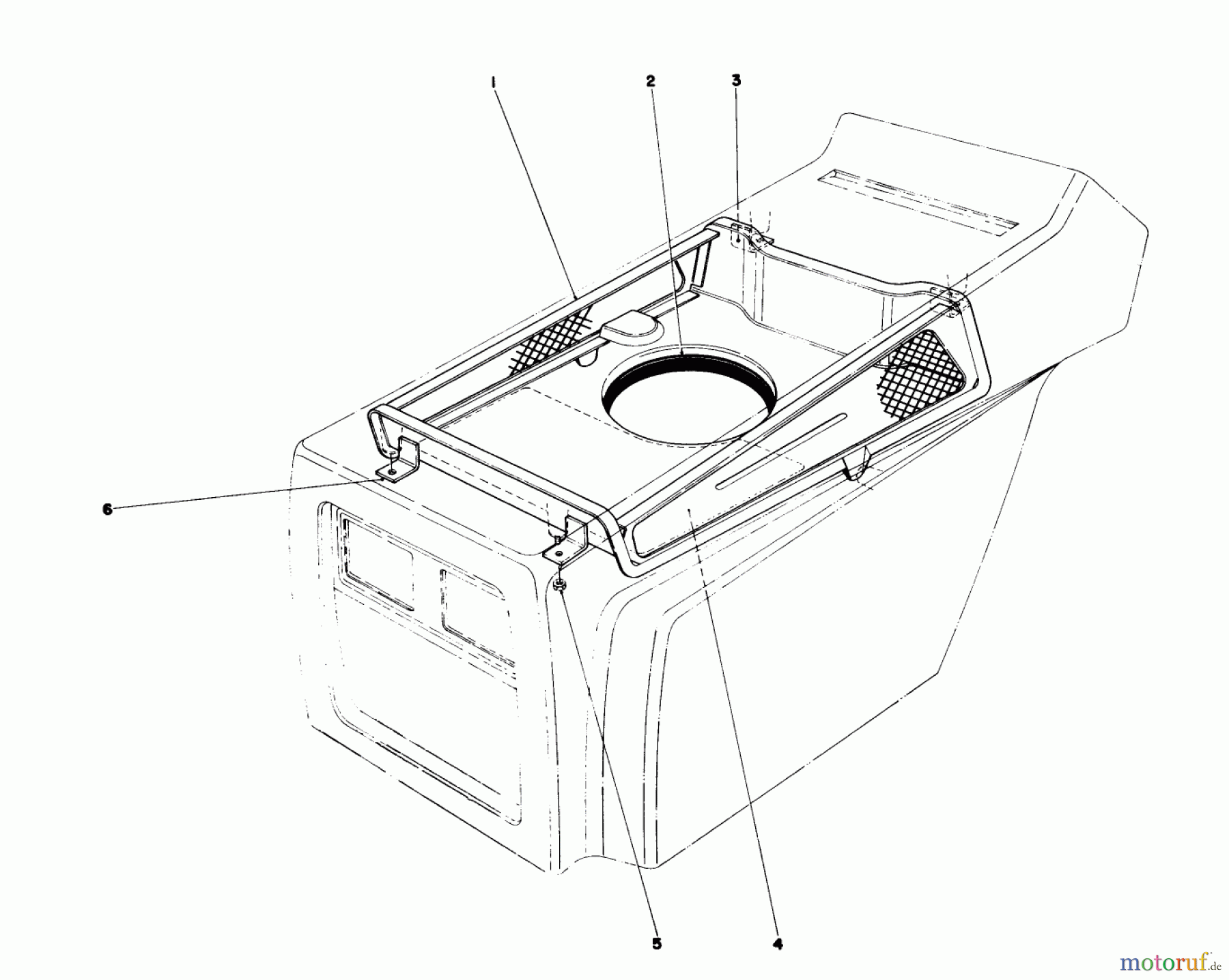 Toro Neu Mowers, Lawn & Garden Tractor Seite 1 57357 (11-44) - Toro 11-44 Lawn Tractor, 1985 (5000001-5999999) HOOD DUCT ASSEMBLY