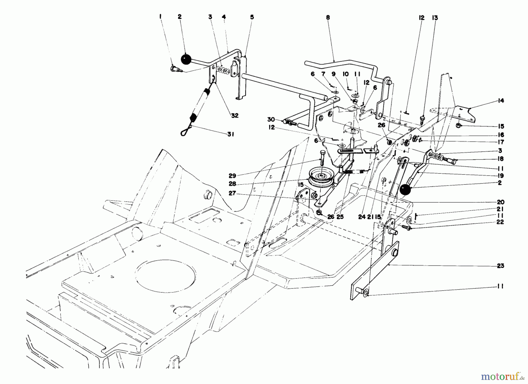 Toro Neu Mowers, Lawn & Garden Tractor Seite 1 57357 (11-44) - Toro 11-44 Lawn Tractor, 1985 (5000001-5999999) SHIFT & CLUTCH ASSEMBLY