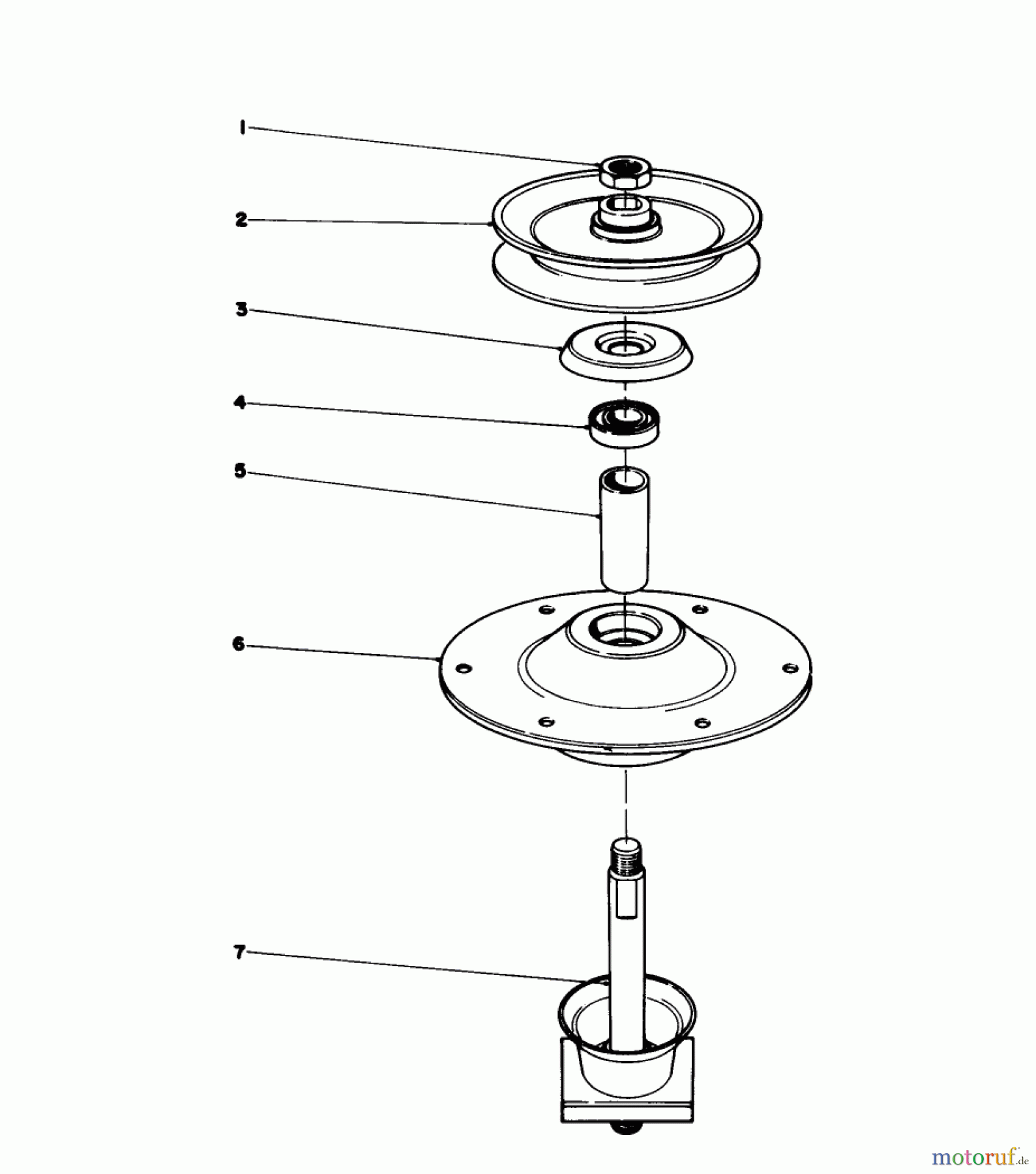 Toro Neu Mowers, Lawn & Garden Tractor Seite 1 57357 (11-44) - Toro 11-44 Lawn Tractor, 1985 (5000001-5999999) SPINDLE ASSEMBLY