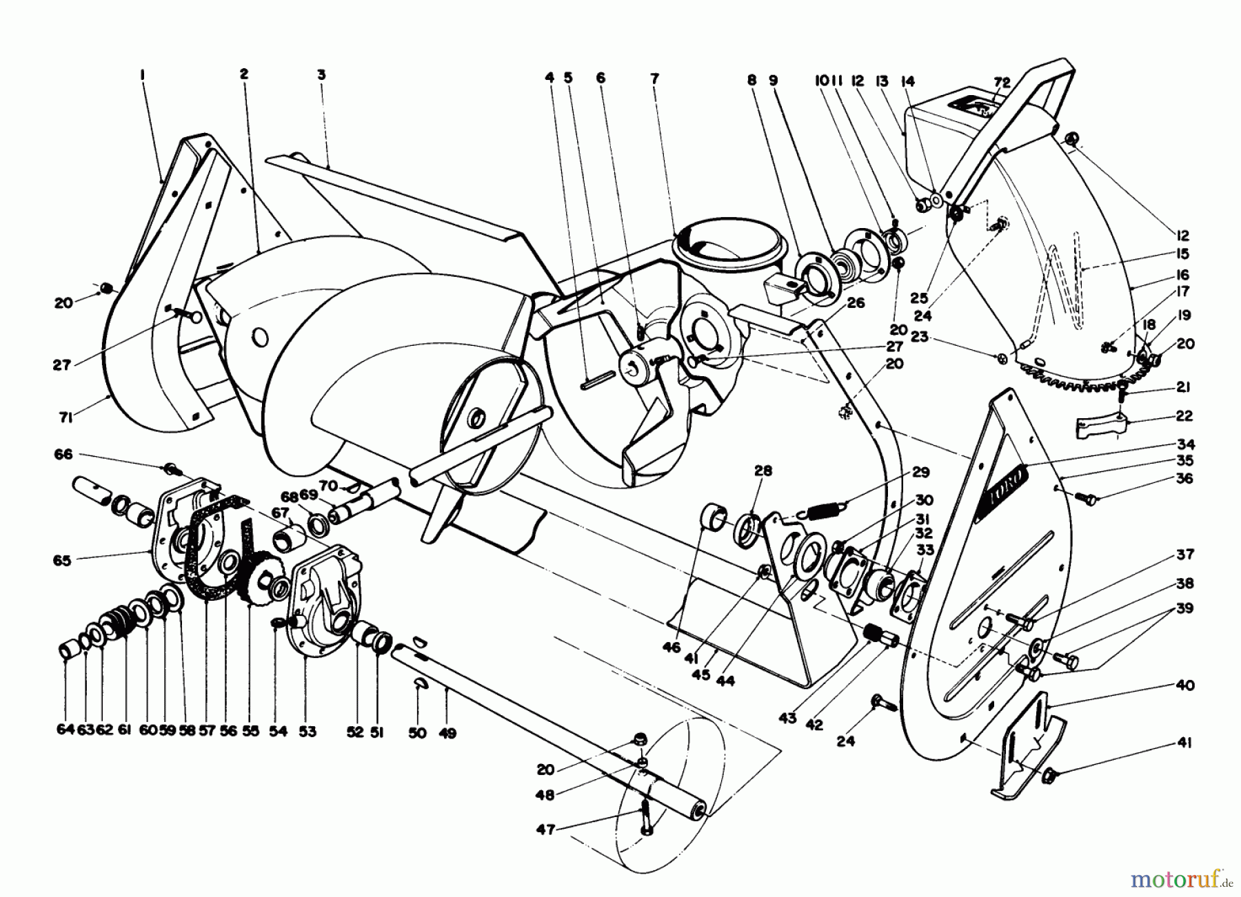 Toro Neu Mowers, Lawn & Garden Tractor Seite 1 57360 (11-32) - Toro 11-32 Lawn Tractor, 1987 (7000001-7999999) AUGER ASSEMBLY 36