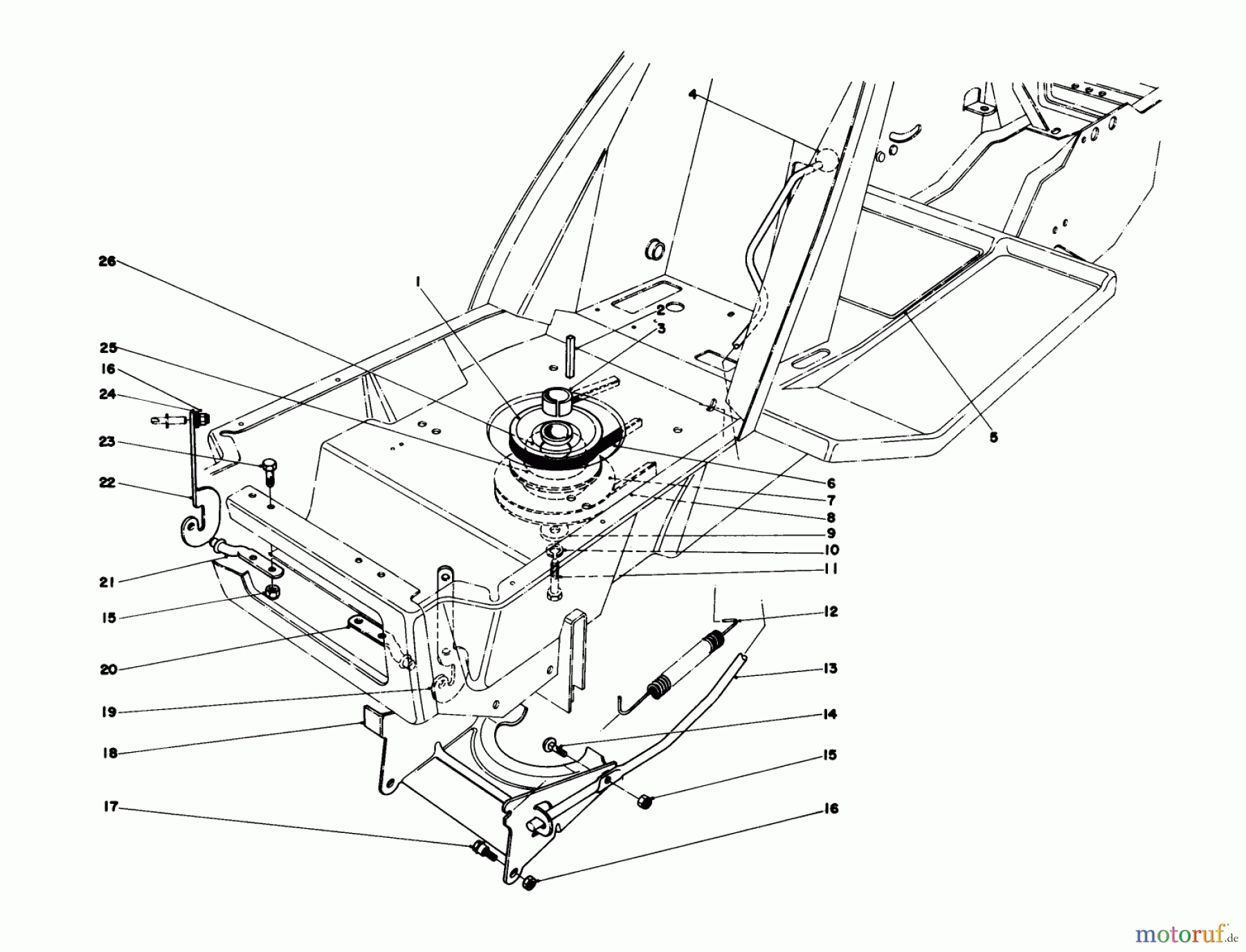 Toro Neu Mowers, Lawn & Garden Tractor Seite 1 57375 - Toro 8 hp Front Engine Rider, 1980 (0000001-0999999) CLUTCH & ACTUATOR ASSEMBLY