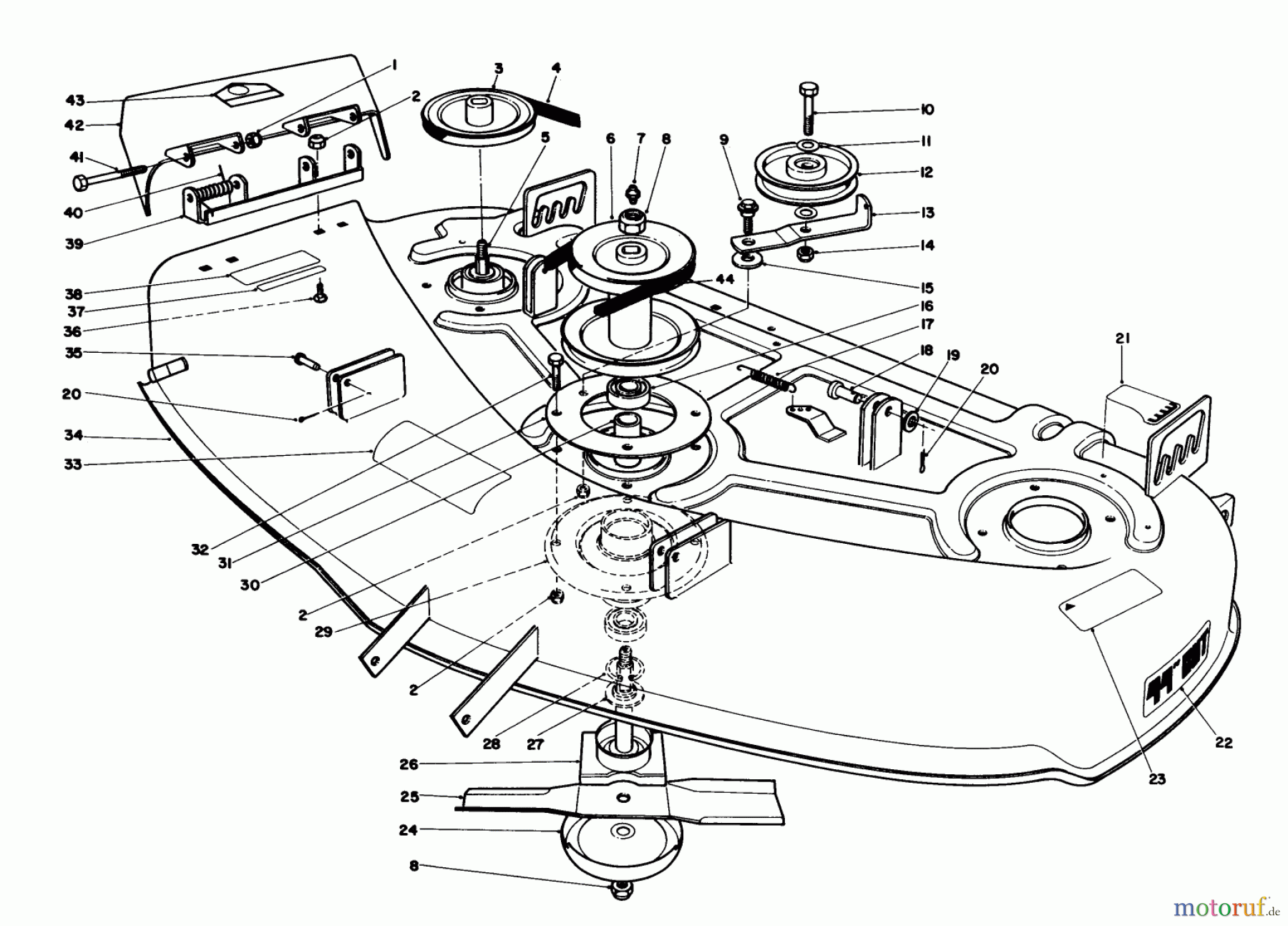 Toro Neu Mowers, Lawn & Garden Tractor Seite 1 57430 (12-44) - Toro 12-44 Pro Lawn Tractor, 1988 (8000001-8999999) 44