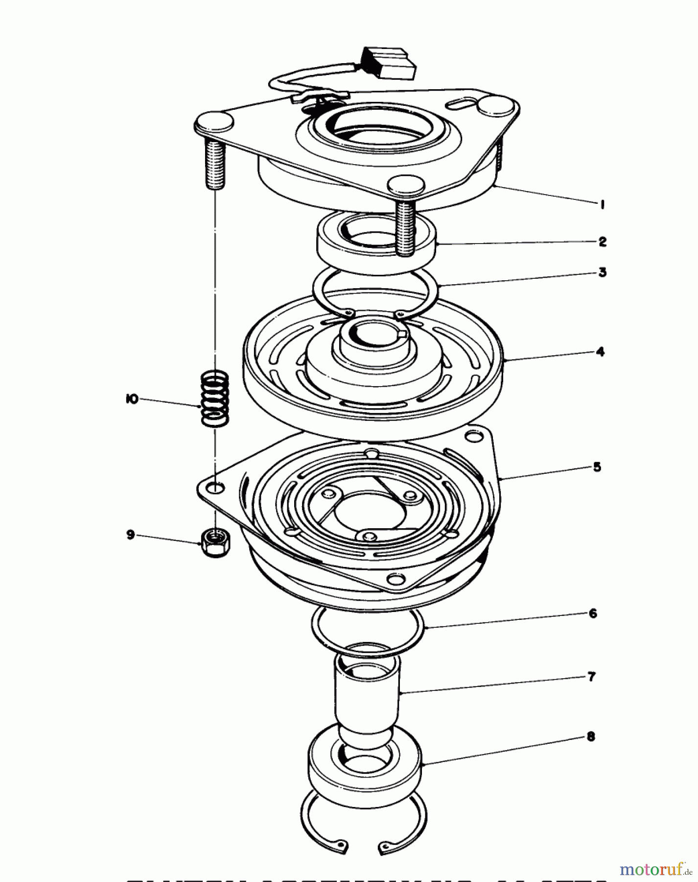 Toro Neu Mowers, Lawn & Garden Tractor Seite 1 57430 (12-44) - Toro 12-44 Pro Lawn Tractor, 1988 (8000001-8999999) CLUTCH ASSEMBLY NO. 44-0770