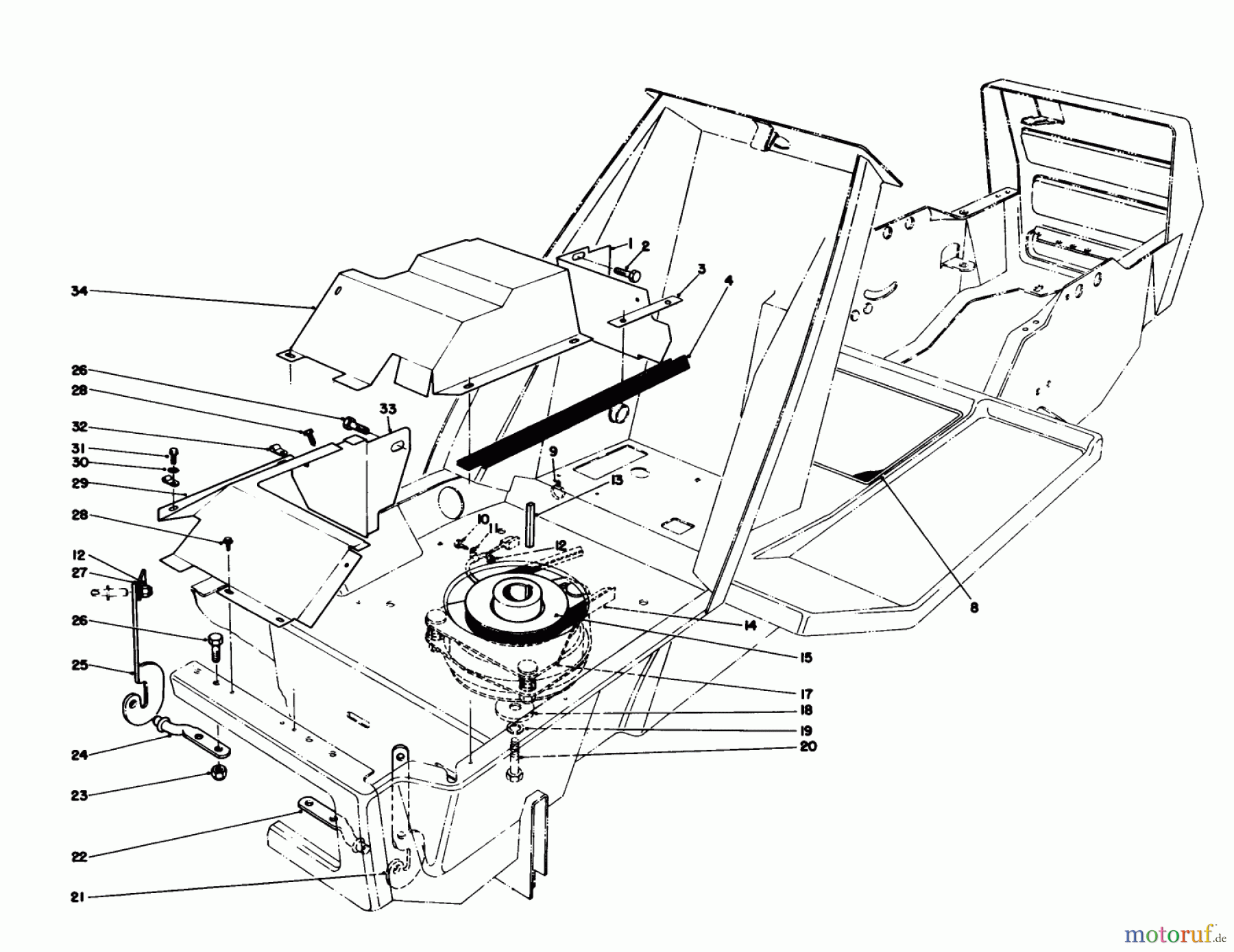 Toro Neu Mowers, Lawn & Garden Tractor Seite 1 57430 (12-44) - Toro 12-44 Pro Lawn Tractor, 1988 (8000001-8999999) CLUTCH & PULLEY ASSEMBLY
