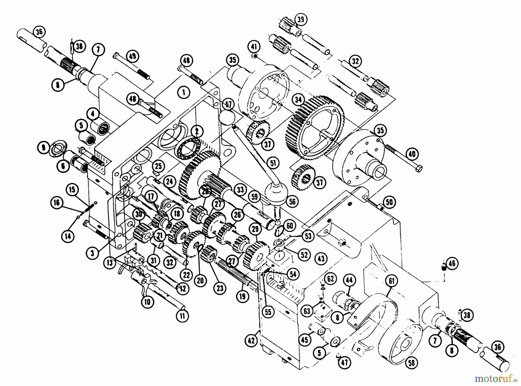 Toro Neu Mowers, Lawn & Garden Tractor Seite 1 604 - Toro 604 Tractor, 1964 TRANSMISSION PARTS LIST