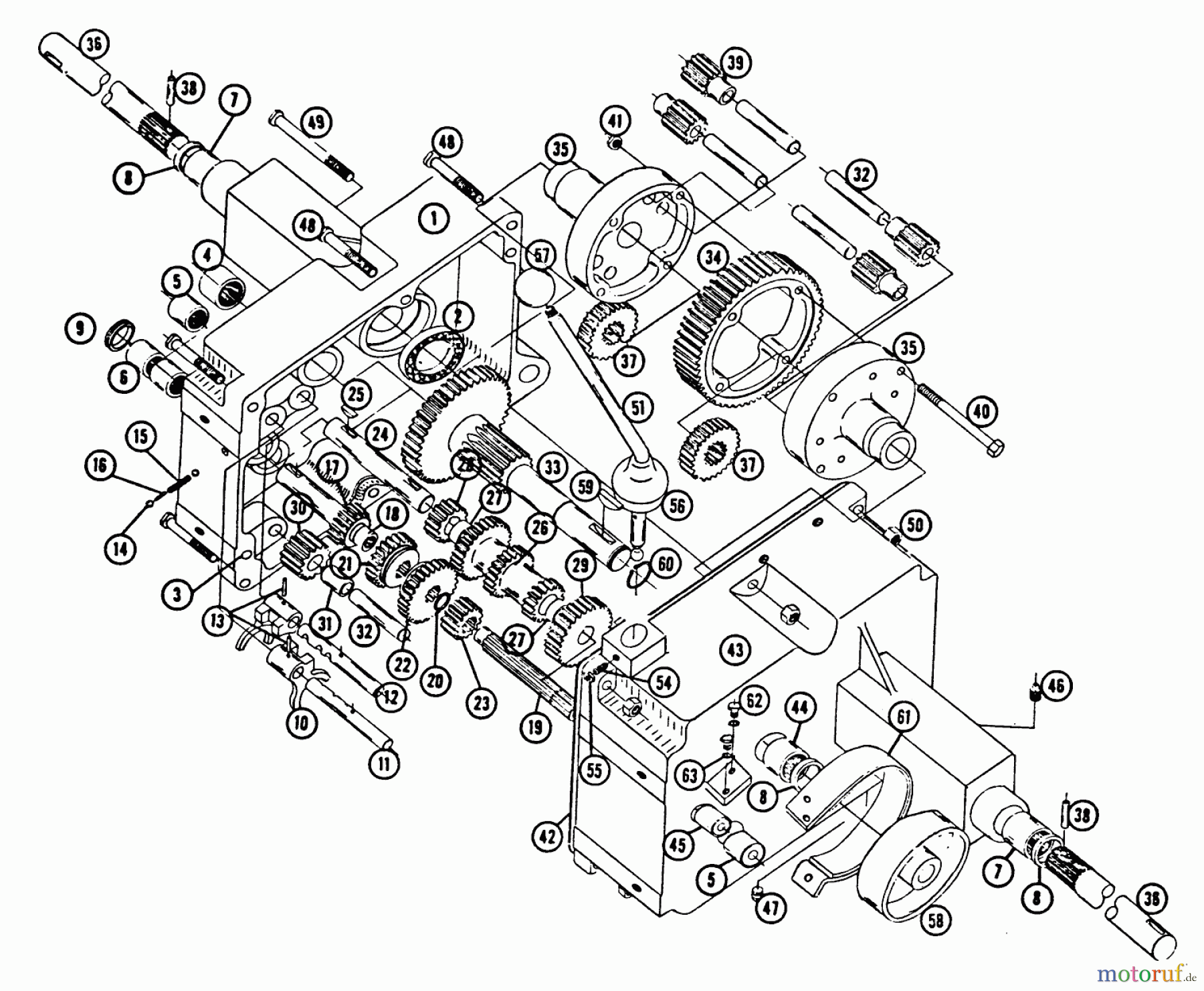 Toro Neu Mowers, Lawn & Garden Tractor Seite 1 656 - Toro 656 Tractor, 1966 TRANSMISSION PARTS LIST