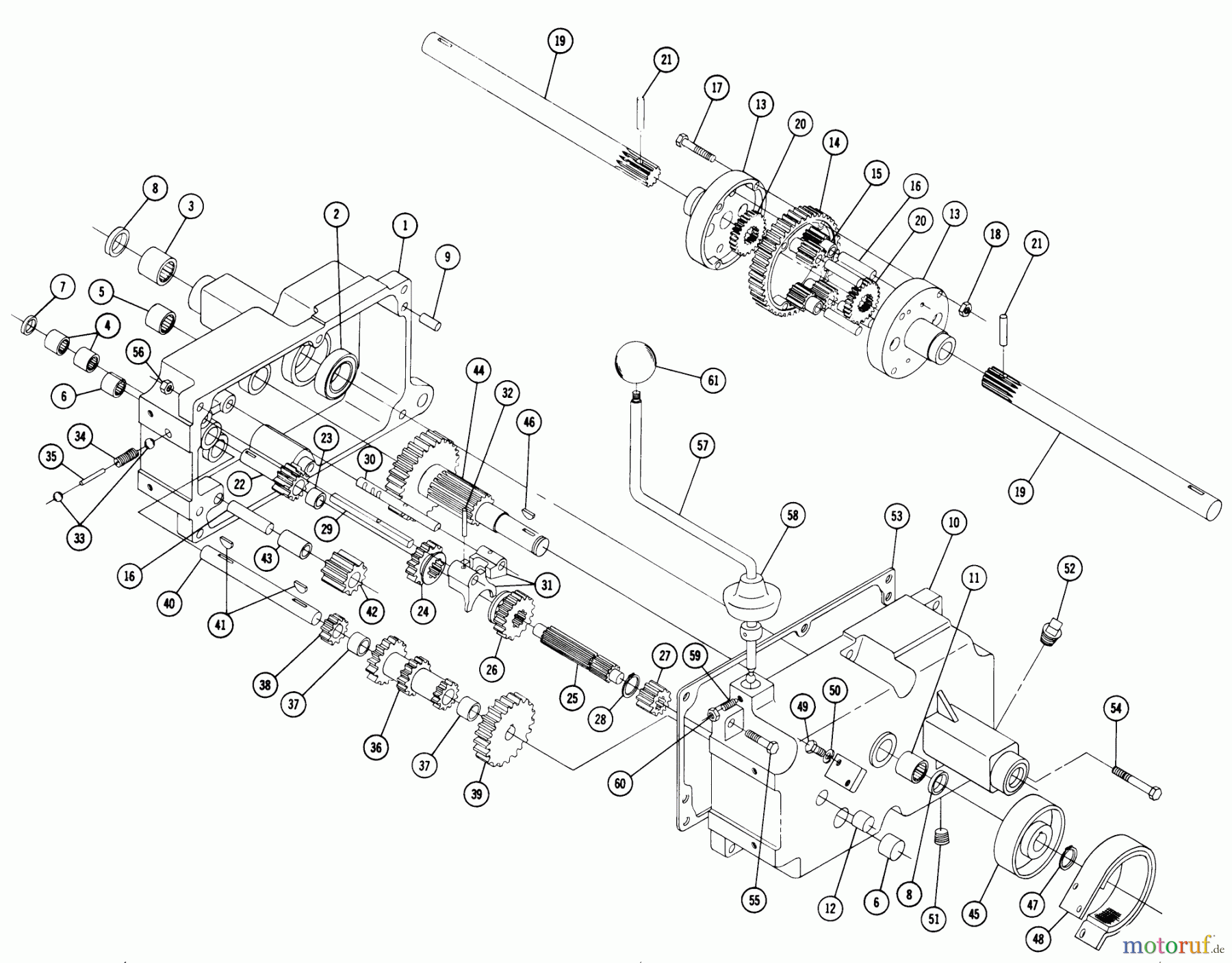 Toro Neu Mowers, Lawn & Garden Tractor Seite 1 657 - Toro 657 Tractor, 1967 PARTS LIST FOR 5053 TRANSMISSION