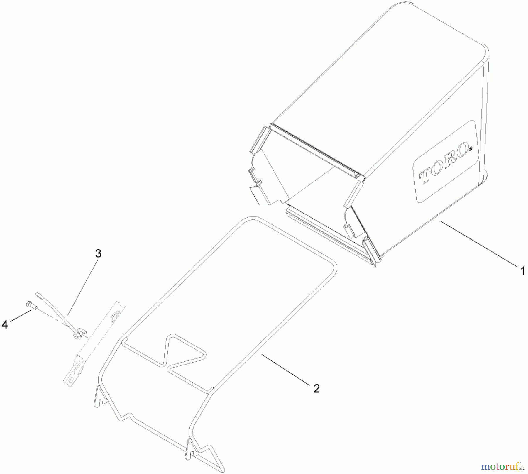 Toro Neu Accessories, Mower 59302 - Toro Bagger Kit, 2005 to 2007 Super Recycler Lawnmowers REAR GRASS BAG KIT NO. 108-4849