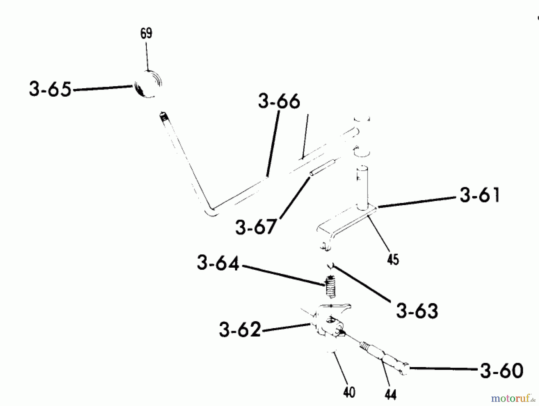 Toro Neu Mowers, Lawn & Garden Tractor Seite 1 61-07K802 (B-60) - Toro B-60 8-Speed Tractor, 1976 3.060 HIGH-LOW LINKAGE (FIG. 3B)