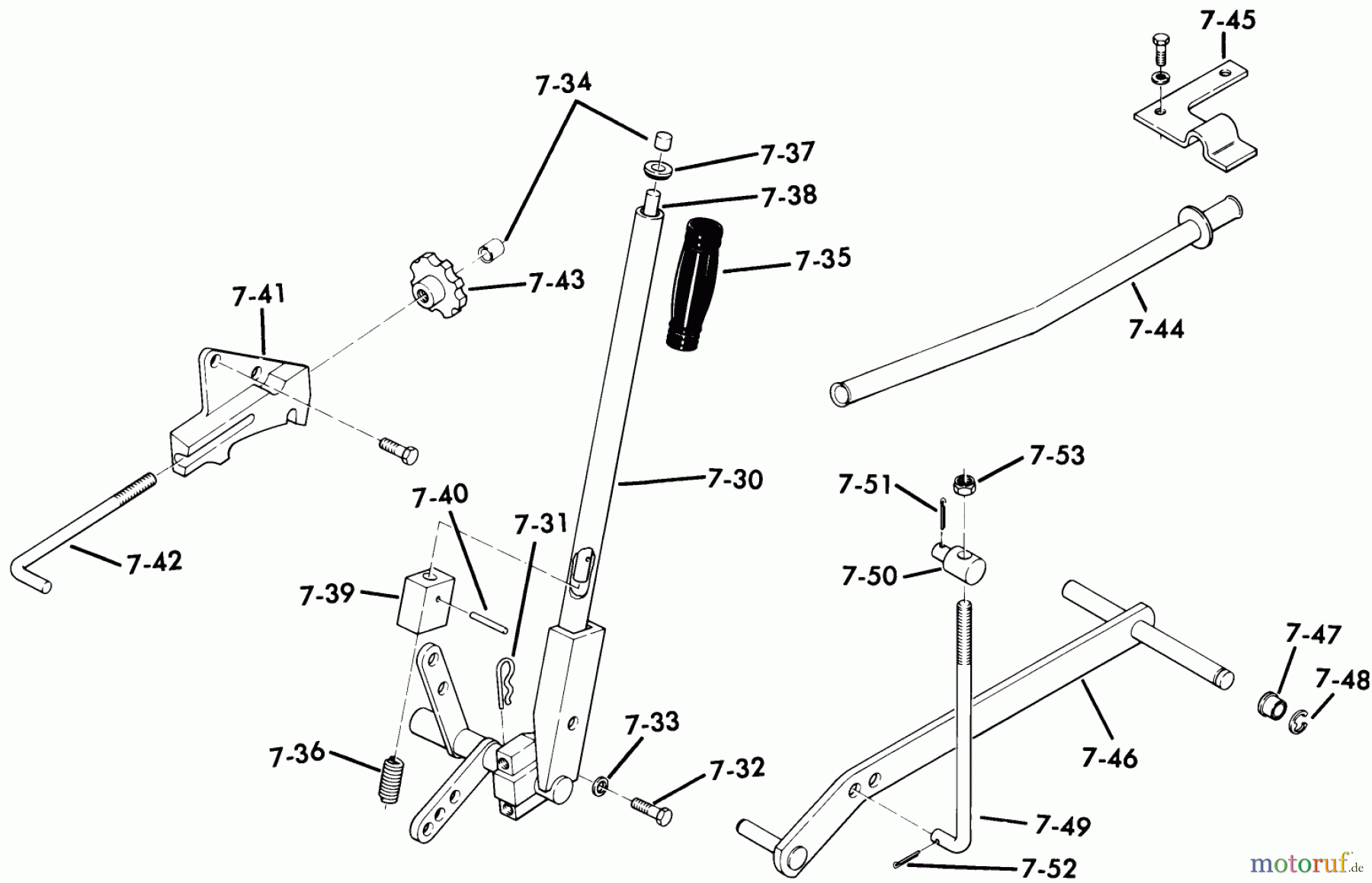 Toro Neu Mowers, Lawn & Garden Tractor Seite 1 61-12K803 (C-120) - Toro C-120 8-Speed Tractor, 1976 7.030 LIFT LINKAGE (FIG. 7B)