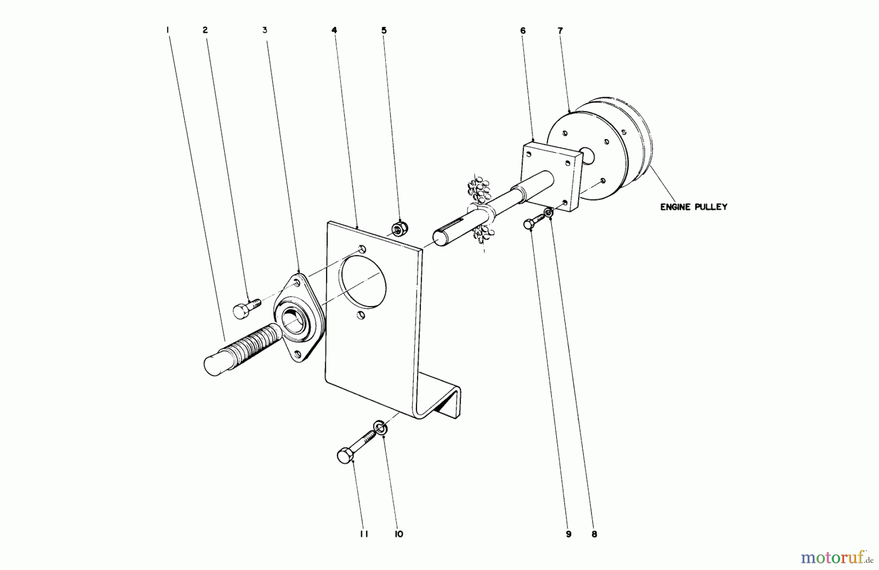 Toro Neu Accessories, Mower 7-2043 - Toro PTO Kit, Suburban Tractor 55200, 55300 and 55400, 1971 POWER TAKE OFF KIT