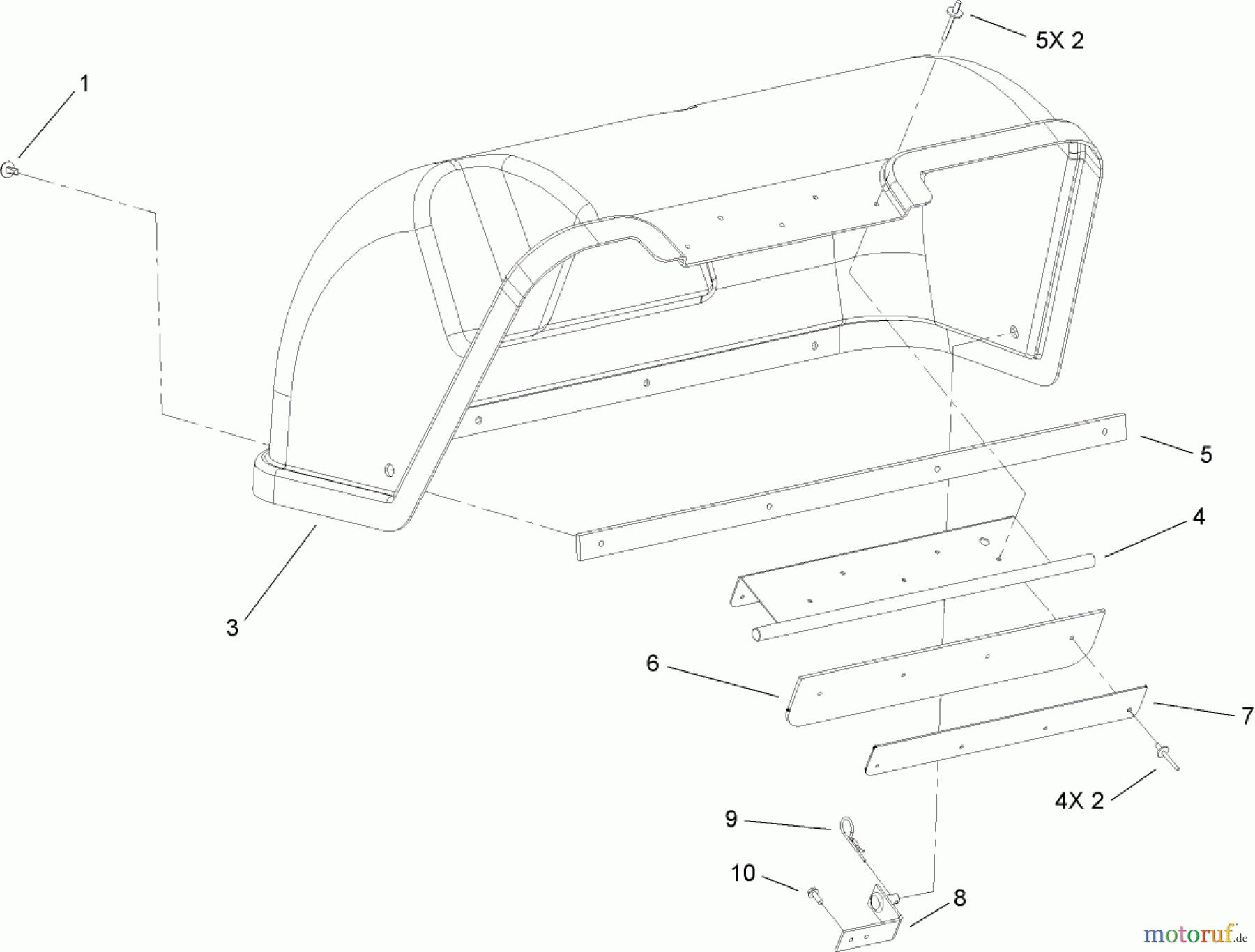 Toro Neu Accessories, Mower 74435 - Toro Rear Deflector Kit, TimeCutter ZD Series Riding Mower DEFLECTOR ASSEMBLY