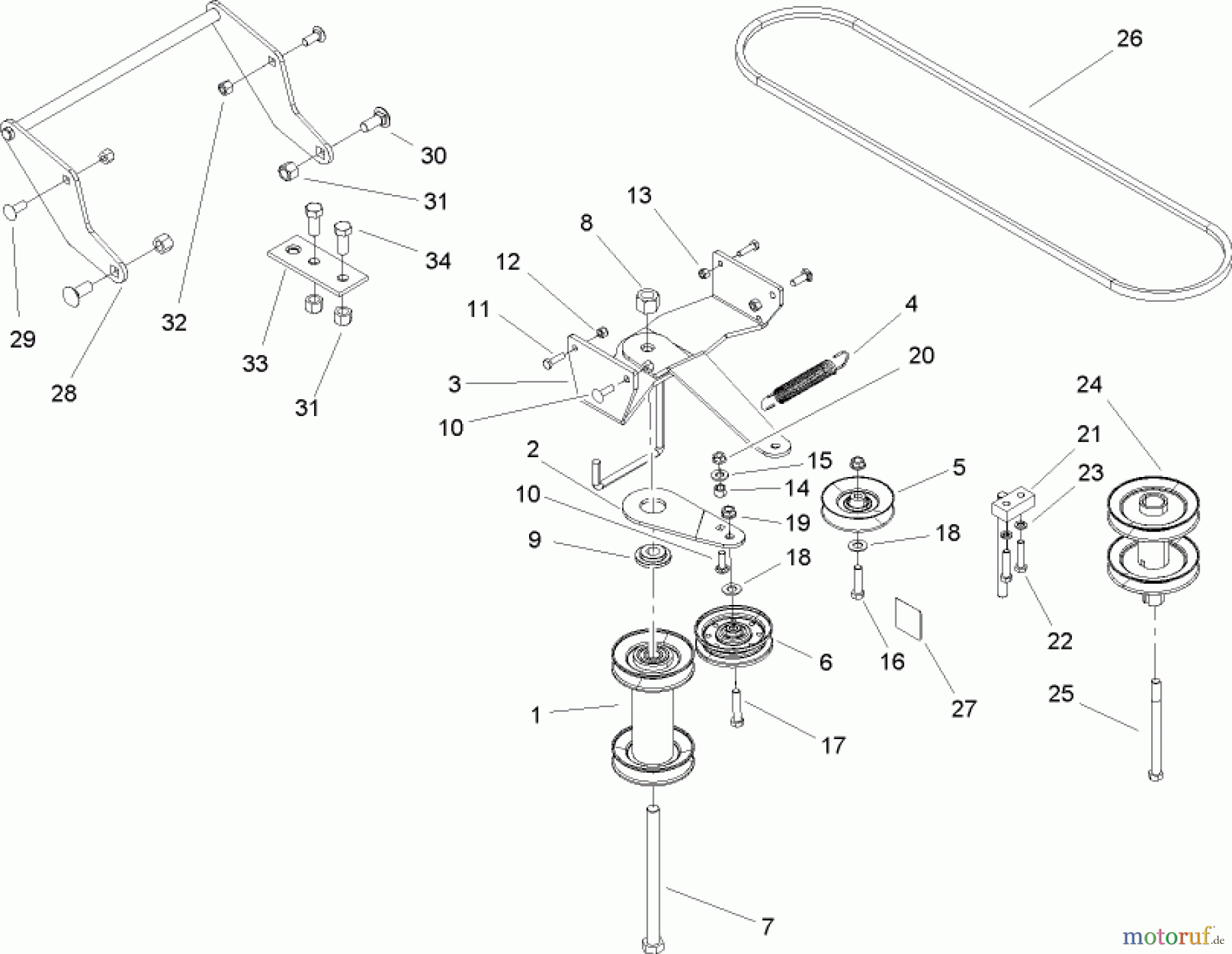  Toro Neu Accessories, Mower 78200 - Toro Quiet Collector, Wheel Horse 260-Series Lawn and Garden Tractors, 2003 (230000001-230999999) HITCH AND PULLEY ASSEMBLY