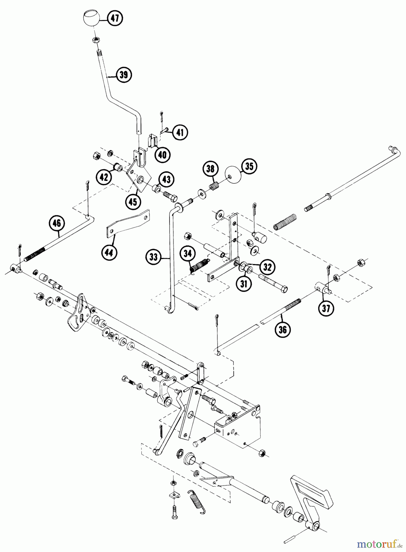 Toro Neu Mowers, Lawn & Garden Tractor Seite 1 61-16OS01 (D-160) - Toro D-160 Automatic Tractor, 1976 BRAKE, SPEED CONTROL LINKAGE #2