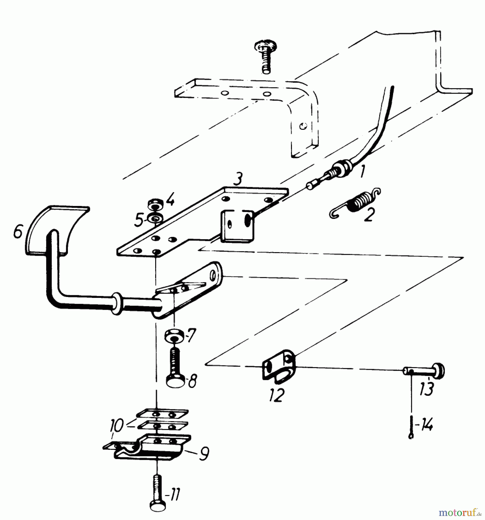  Toro Neu Mowers, Lawn & Garden Tractor Seite 1 61-20RG01 (D-250) - Toro D-250 10-Speed Tractor, 1976 ACCELERATOR PEDAL